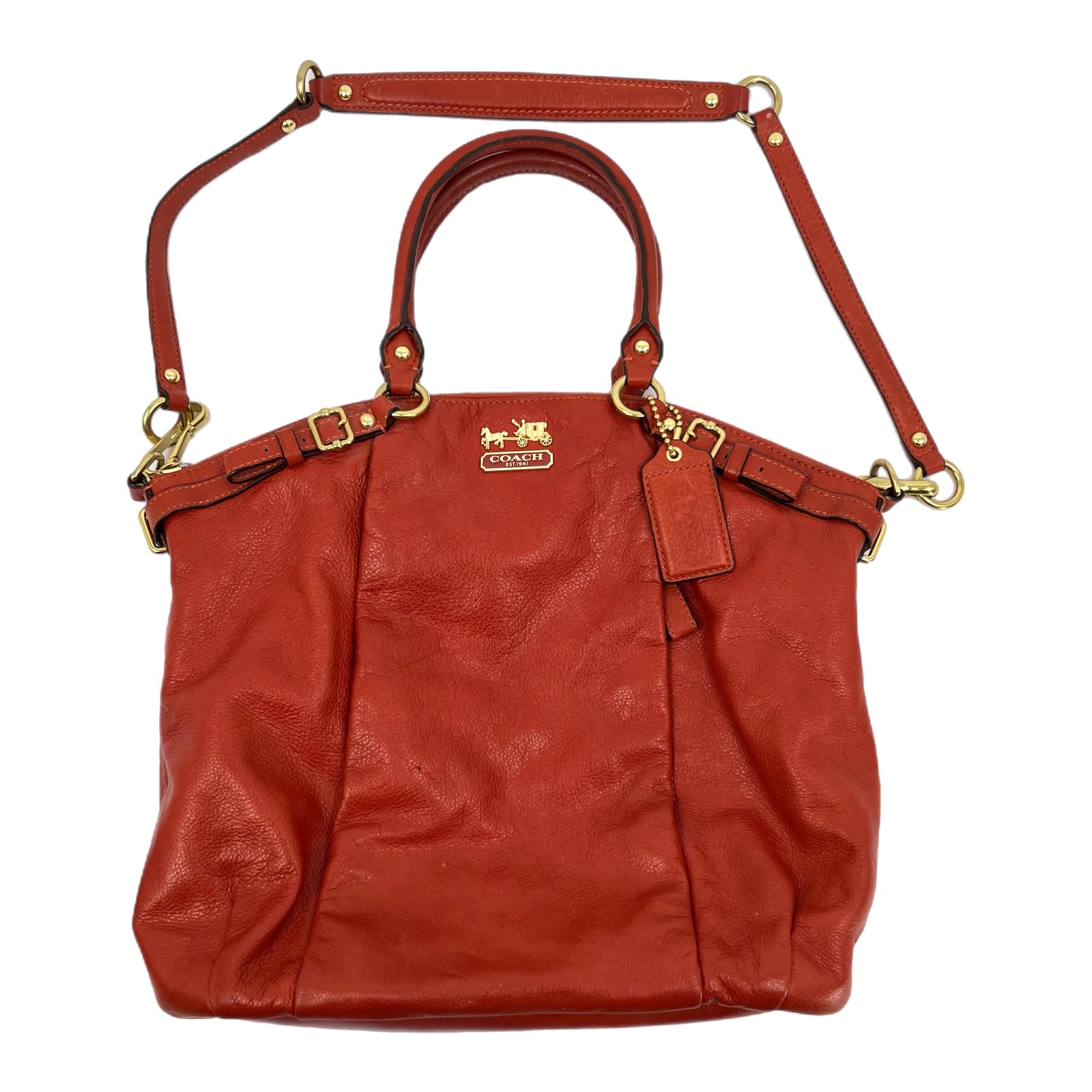 Coach Orange Leather Hobo Bag