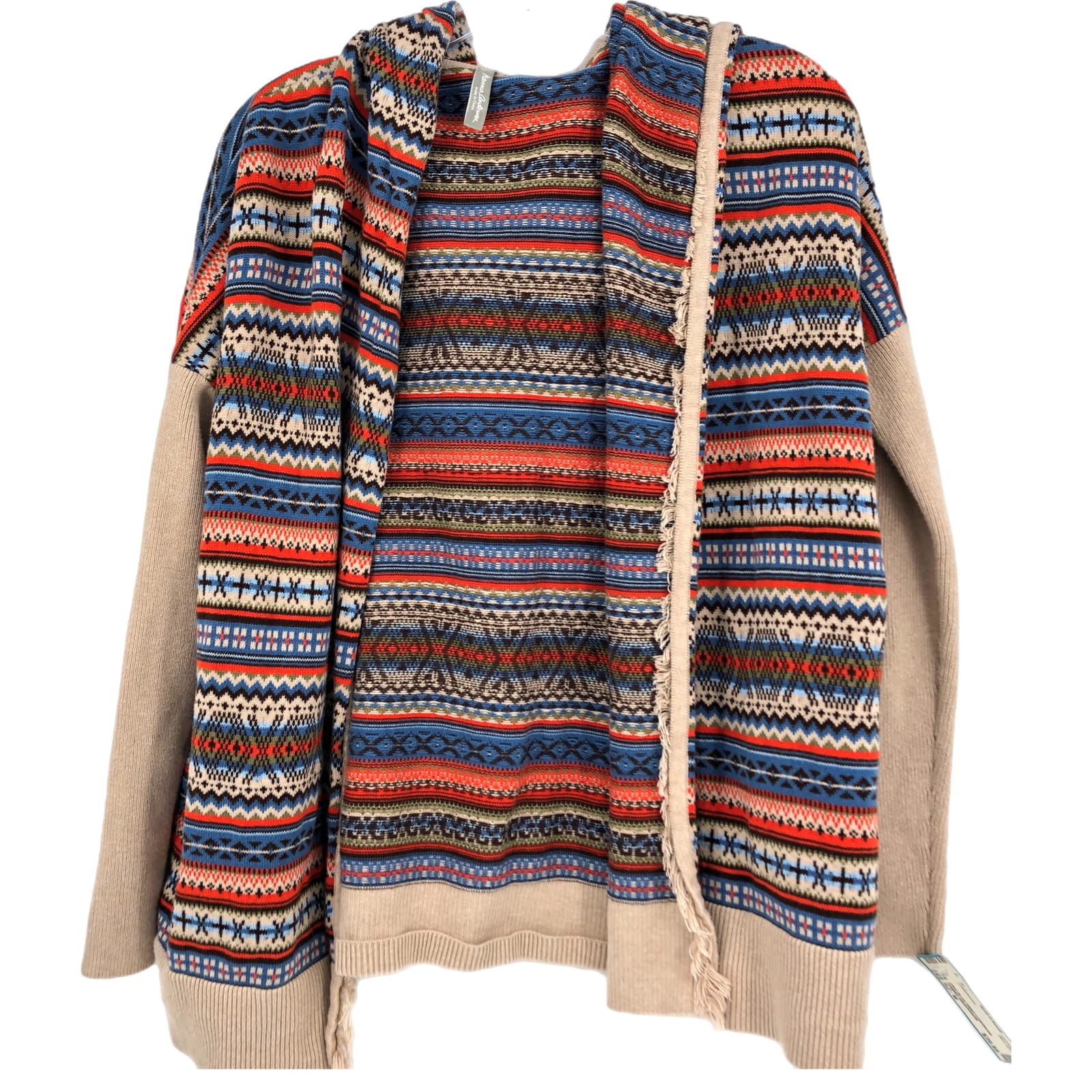 Hanna Andersson Red & Beige Classic Cardigan