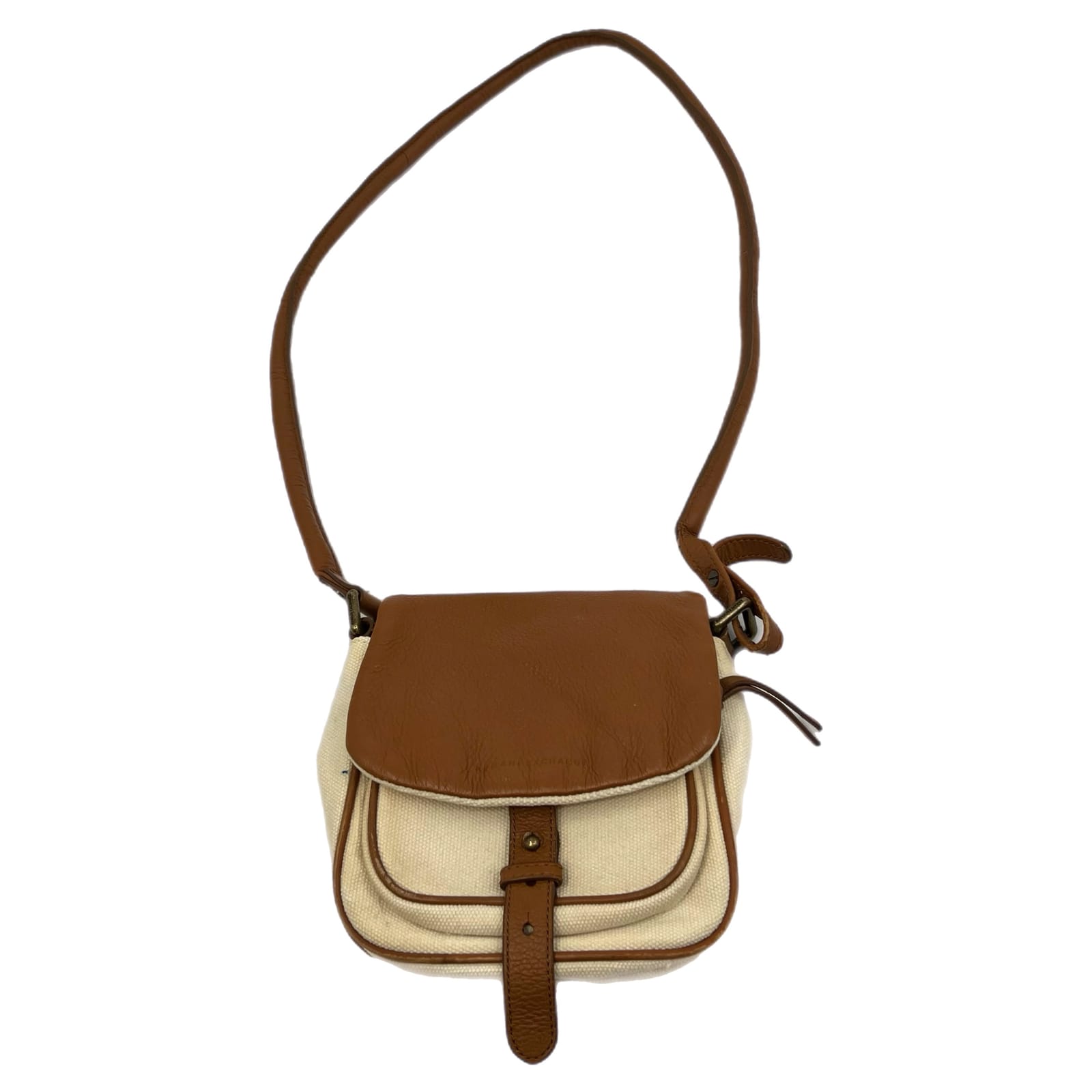 Armani Exchange Cream & Brown Classic Crossbody Bag