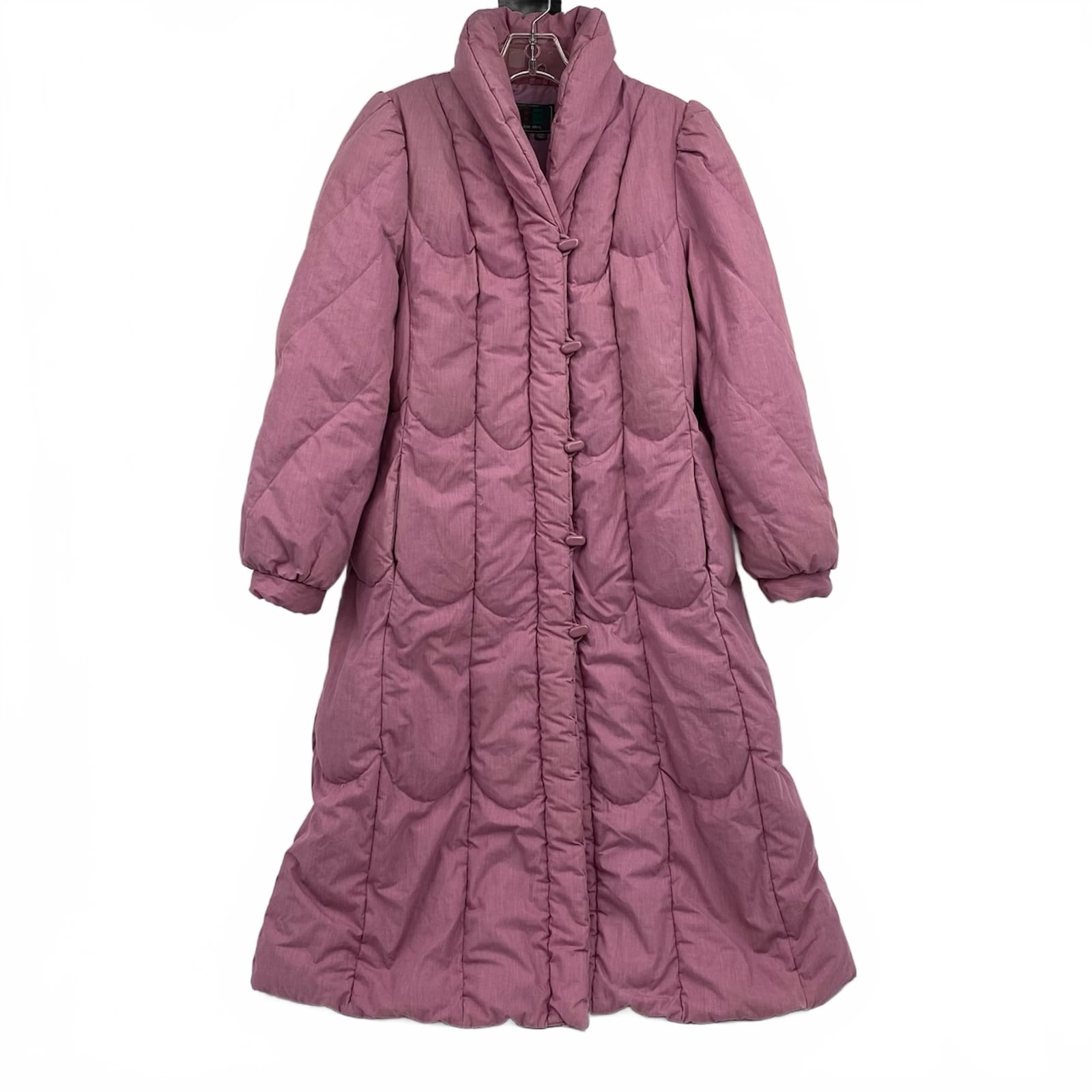 Bibi Bros Pink Vintage Long Puffer Coat