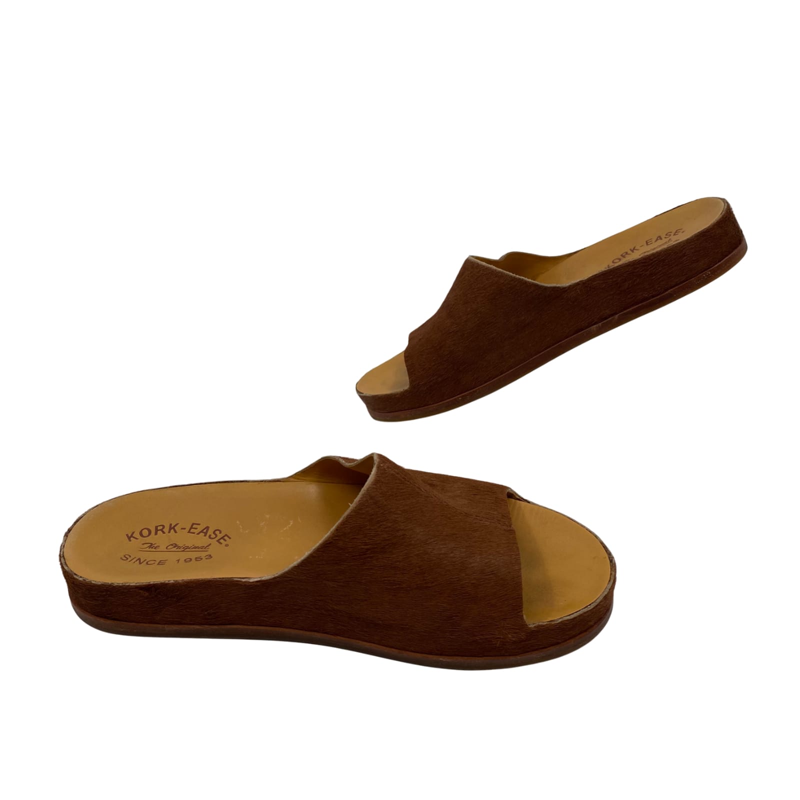 Kork-Ease Brown Mohair Open Toe Sandals