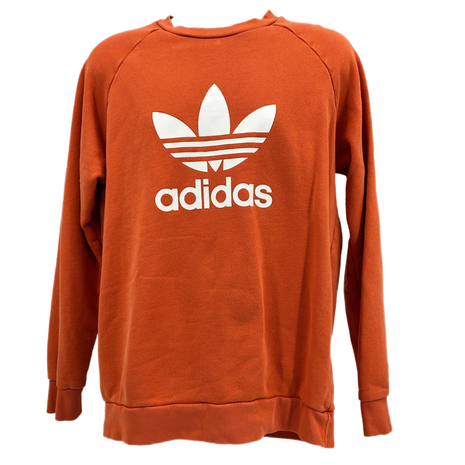 Adidas Orange-White Logo Accent Sweatshirt