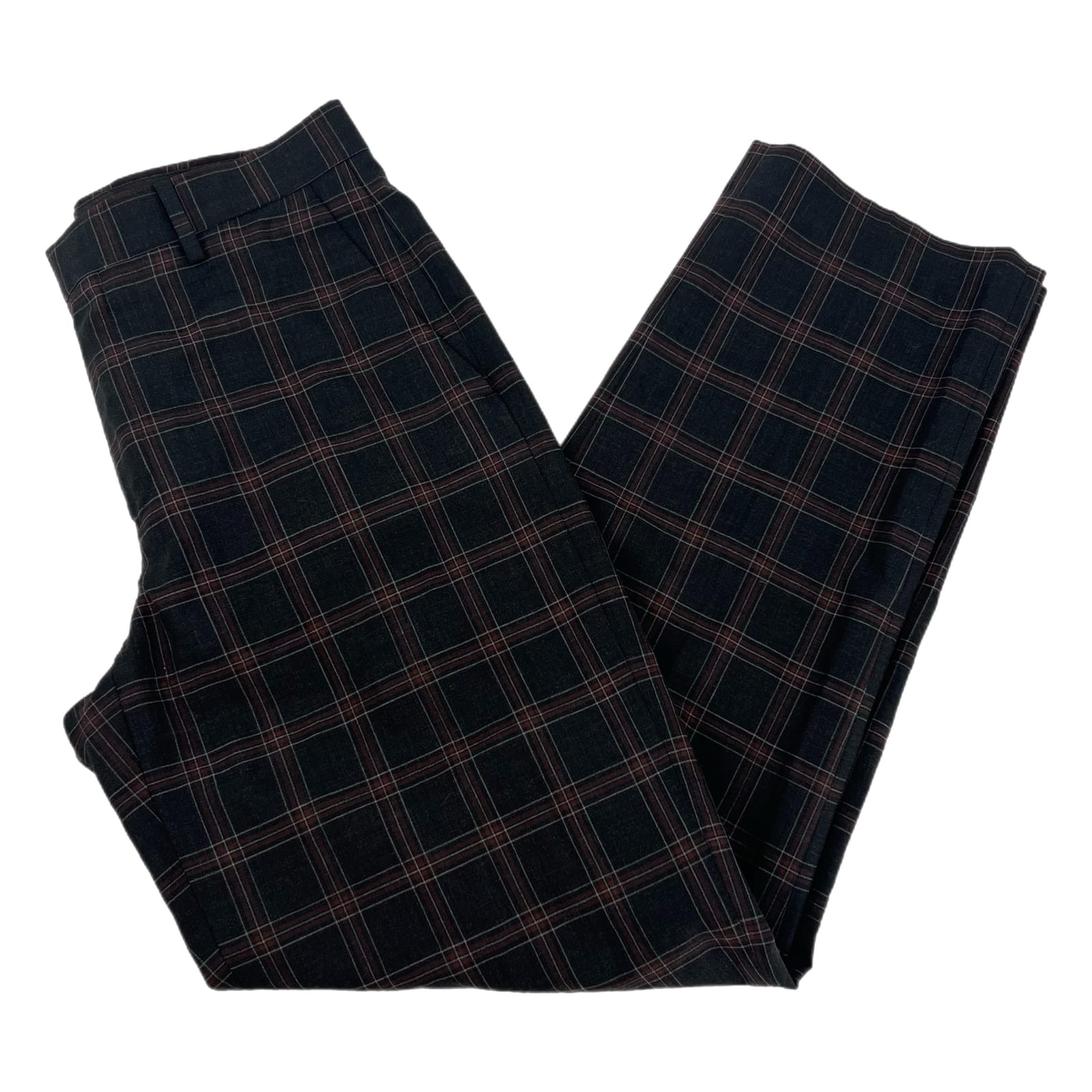 Murano Black Plaid Straight Dress Pants