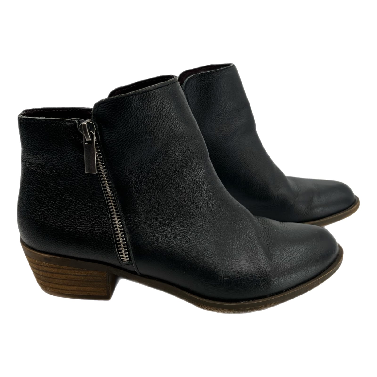 Kensie Black Leather Almond Toe Ankle Booties