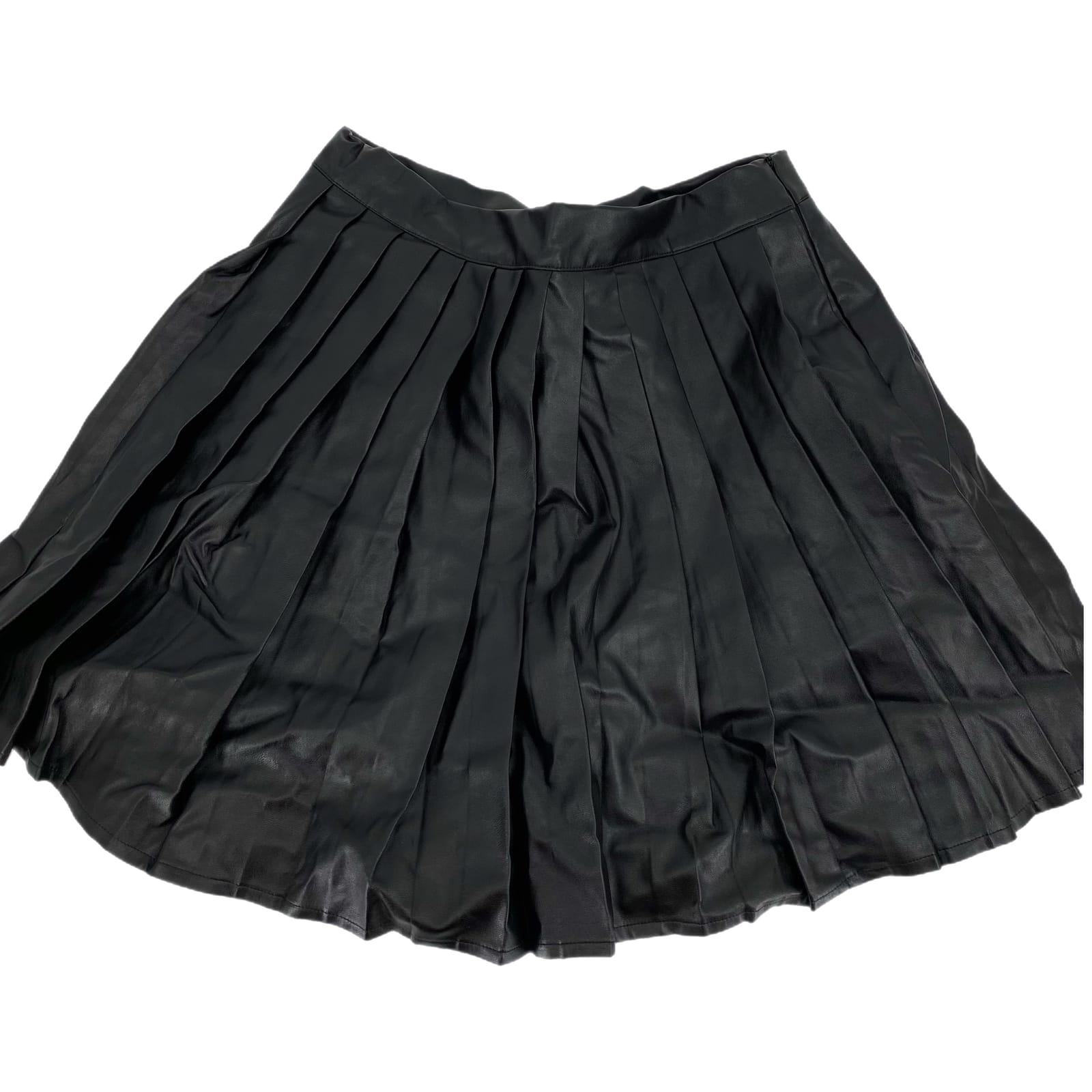 Violet Romance Black Flare Leather Skirt