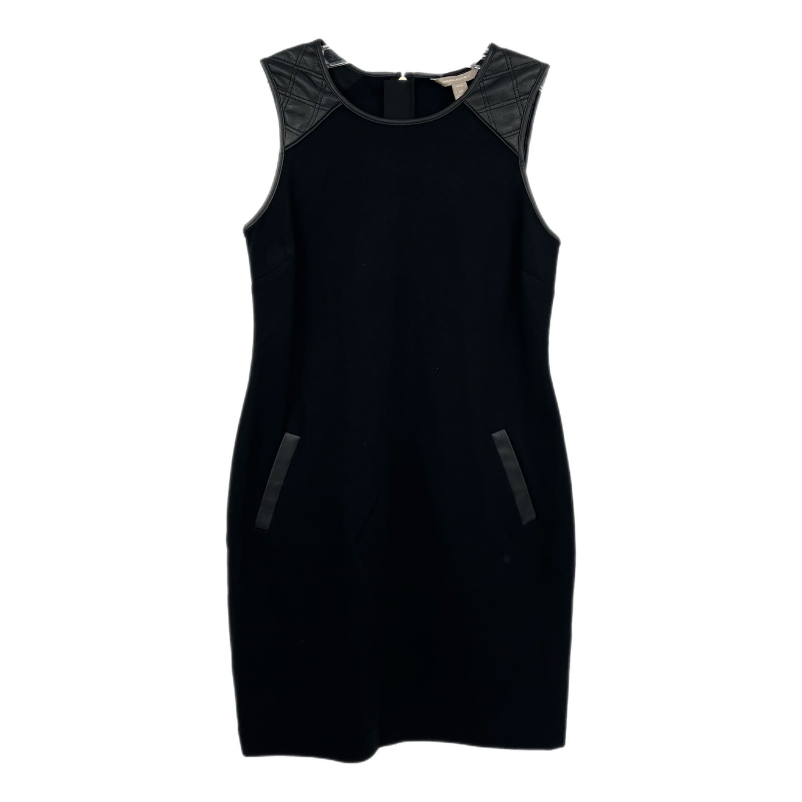 Banana Republic Black Leather Shoulder Accent Mini Dress