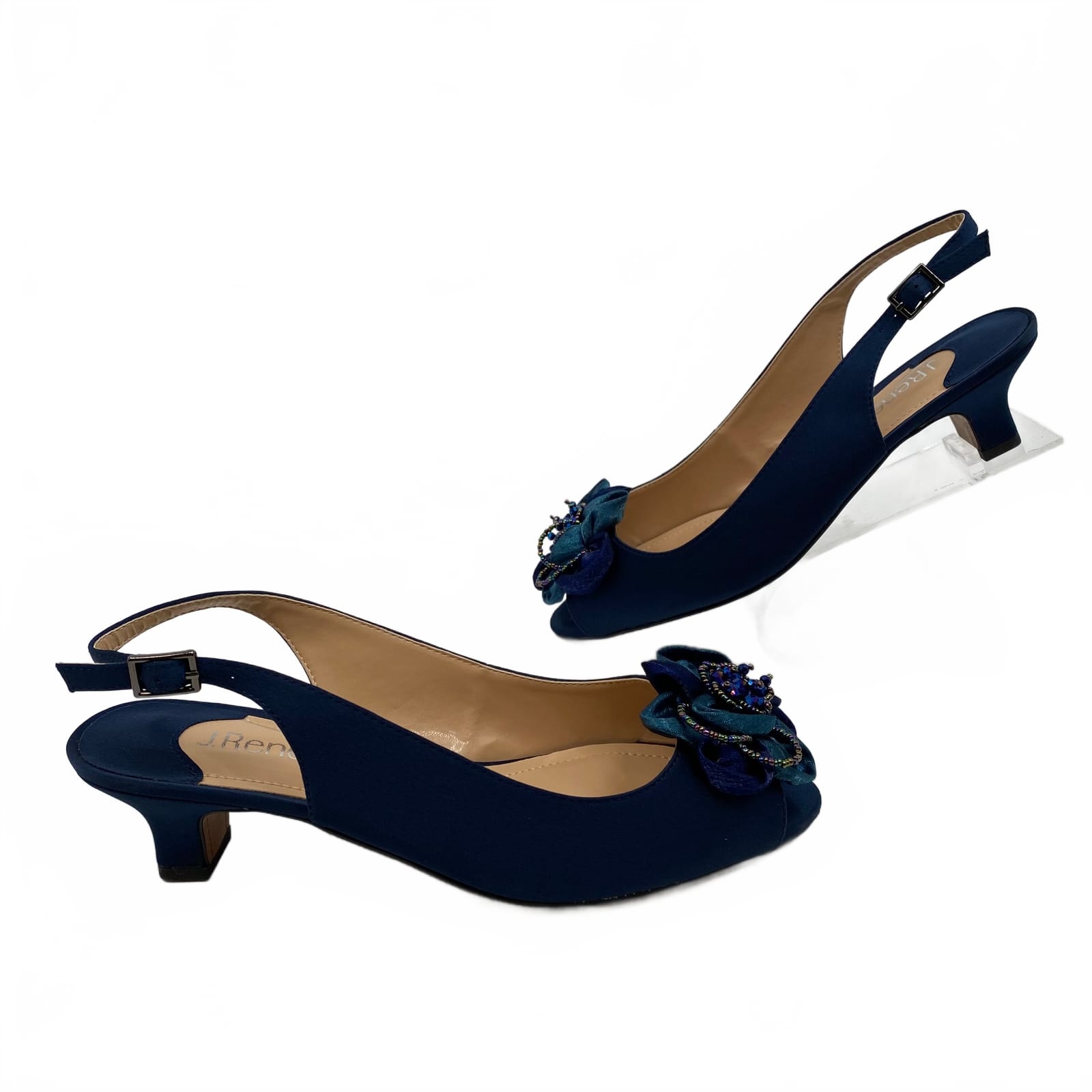 J. Renee Flower Blue Slingback Heels