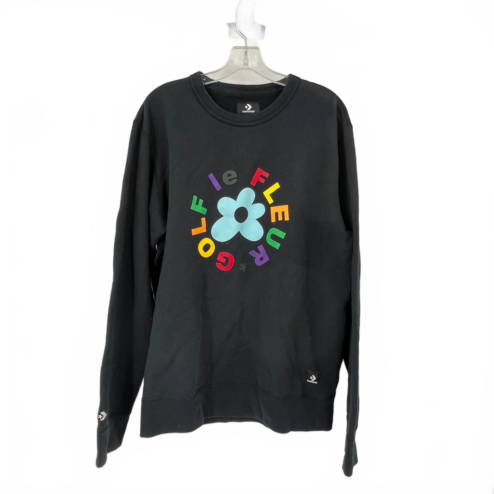 Converse Black Cotton Crewneck Sweater