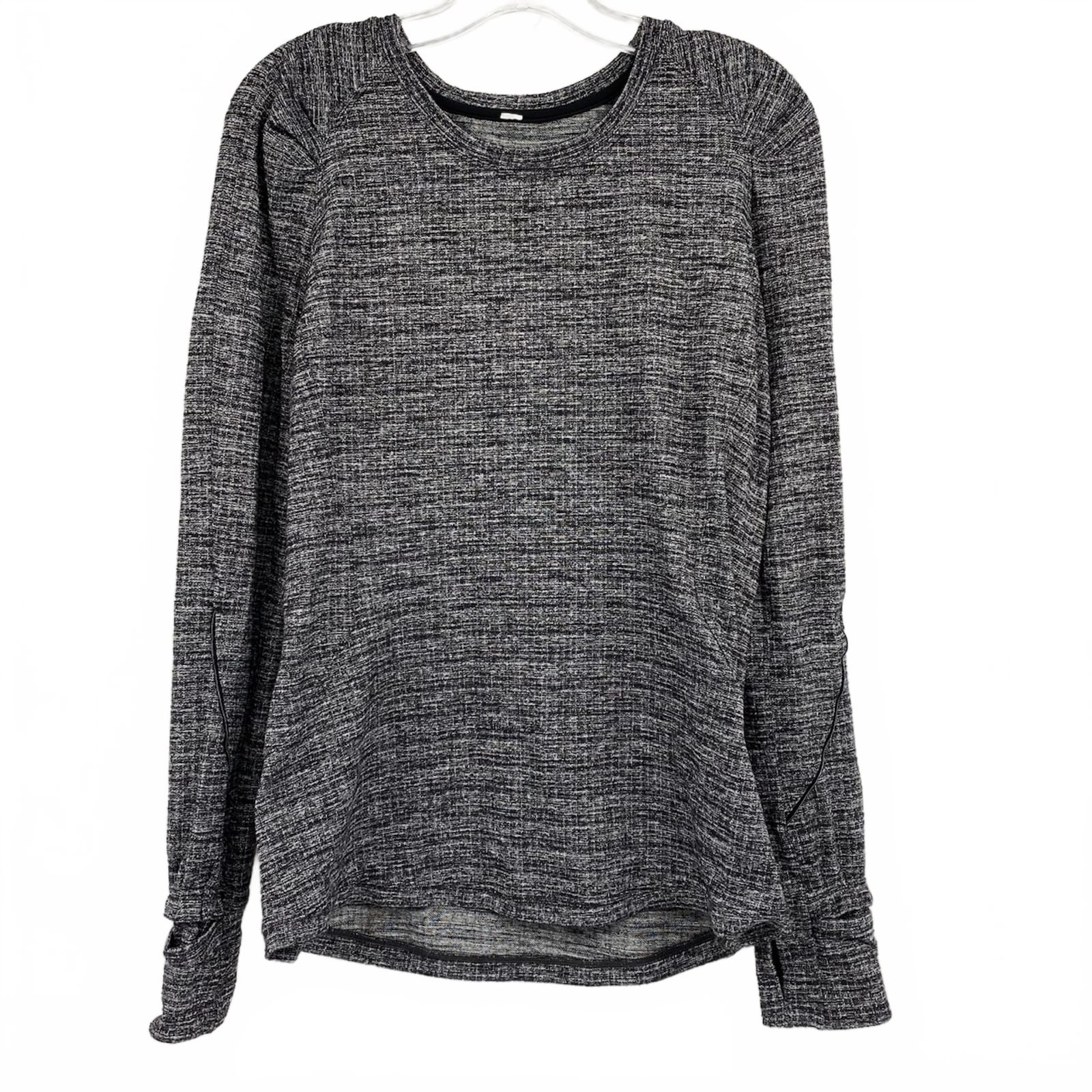 Lululemon Gray Ruched Shoulder Long Sleeve Athletic Top