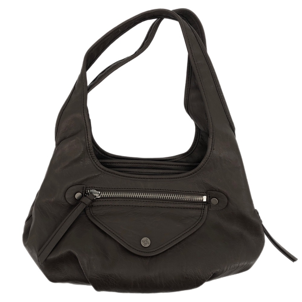 Vera Wang Brown Zipper Accent Shoulder Bag