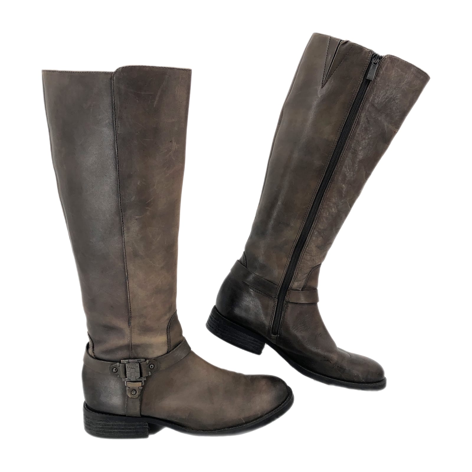 Franco Sarto Brown Leather Knee High Heeled Boots
