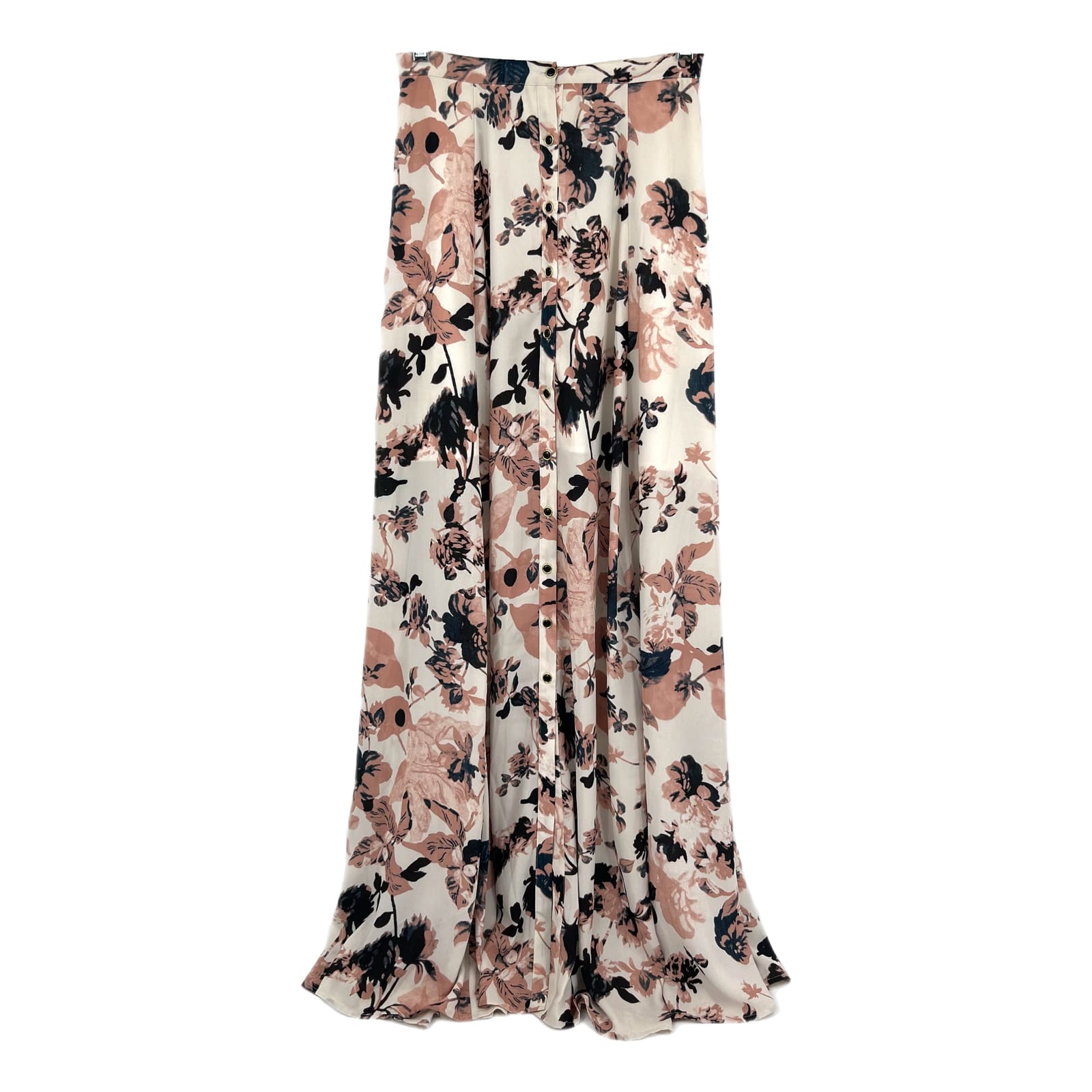 Yumi Kim Cream Blue Floral Button Accent Maxi Skirt