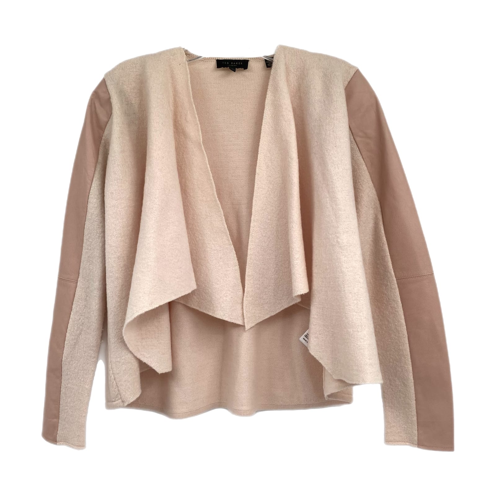 Ted Baker Pink Wool & Leather Cardigan