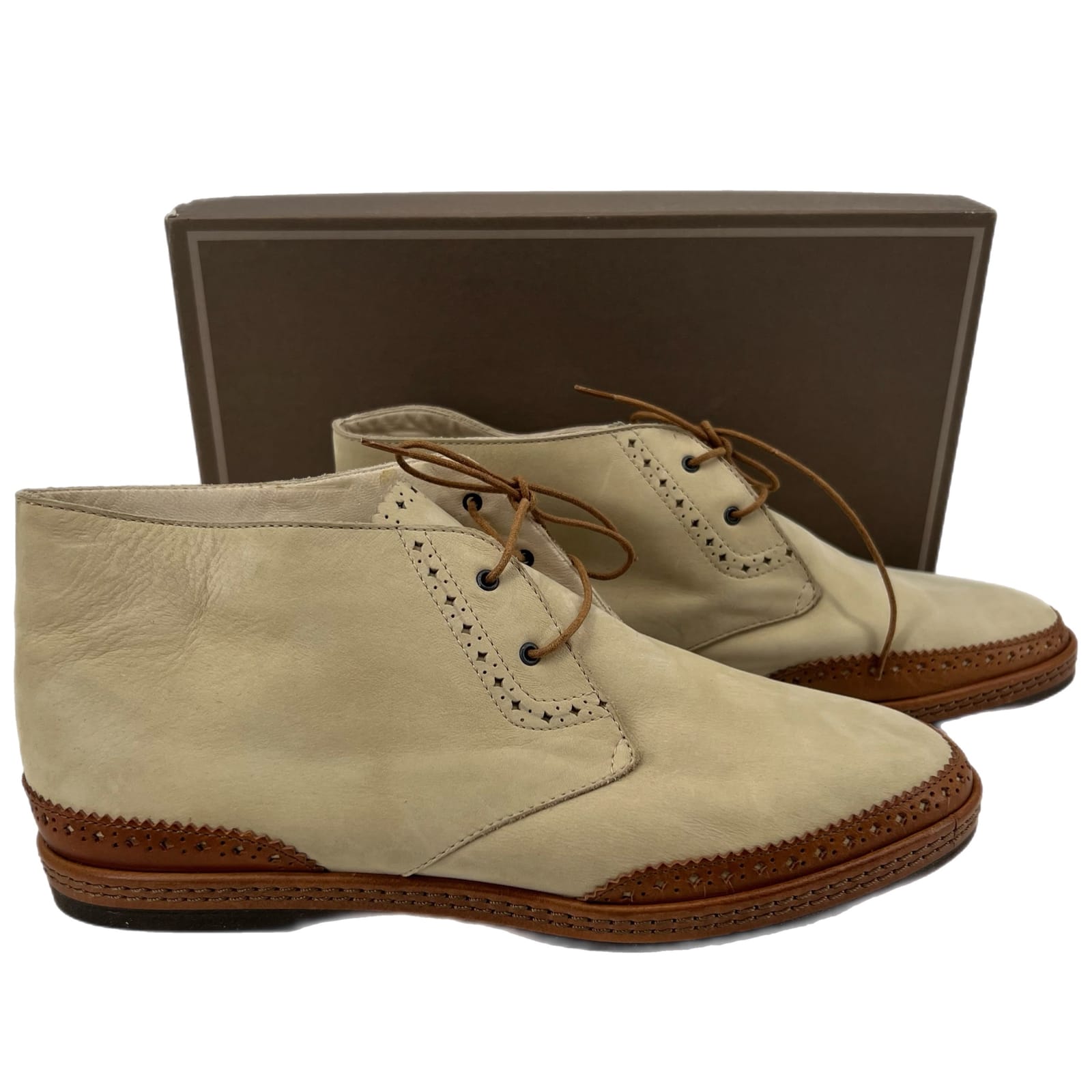 Zamagni Beige Leather Ankle Boots