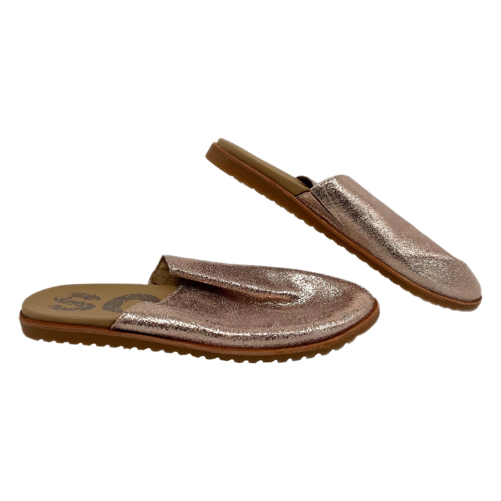 Sorel Pink Metallic Leather Mules