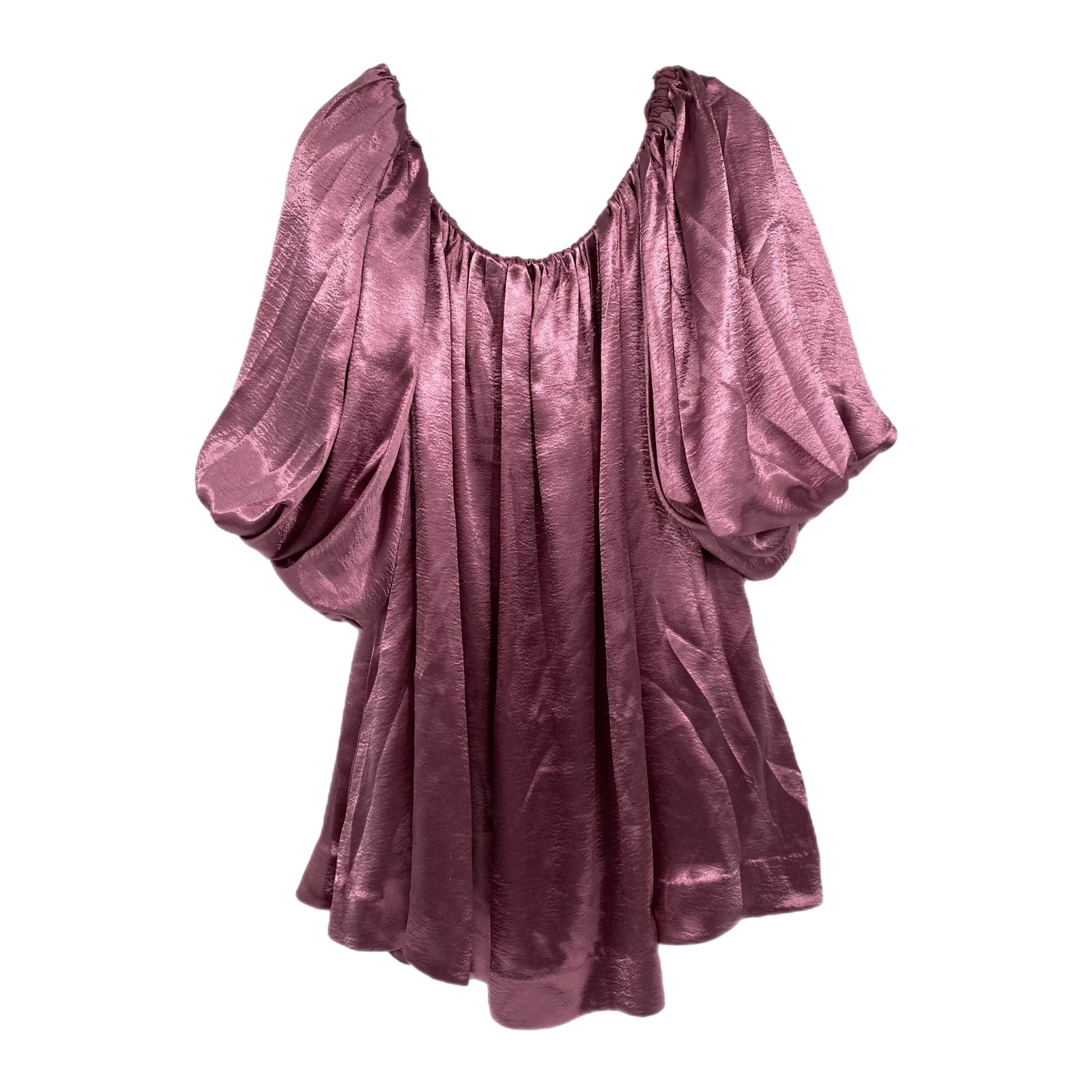 Mare Mare Pink Satin Puff Sleeve Mini Dress