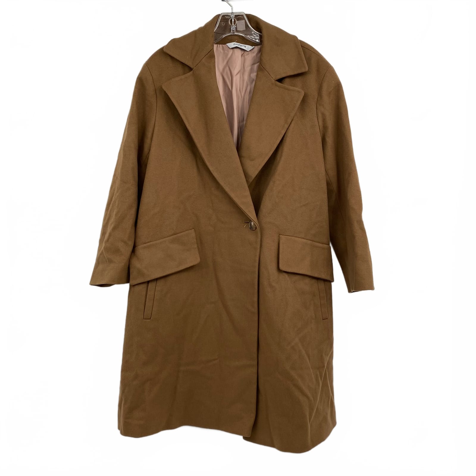 Fleurette Brown 100% Wool Trench Coat