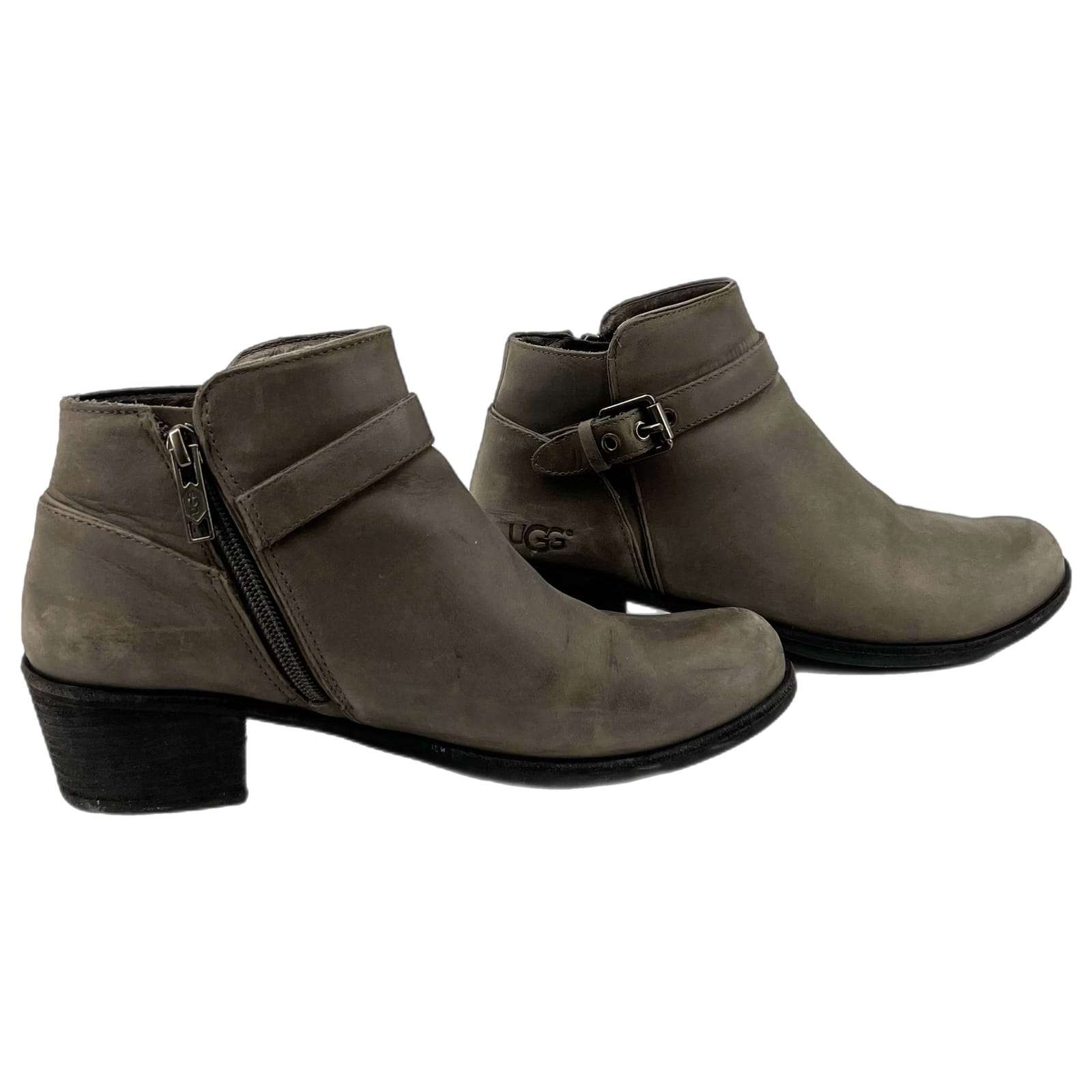 UGG Gray Zip Up Ankle Boots