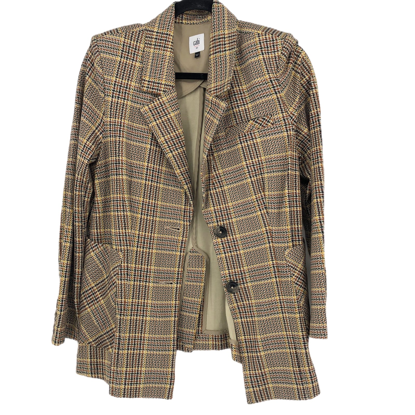 CAbi Tan/Brown Neutral Print Blazer