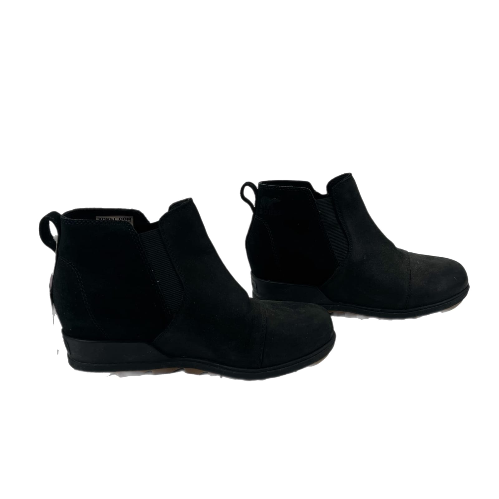 Sorel Black Suede Evie II Wedge Ankle Boots