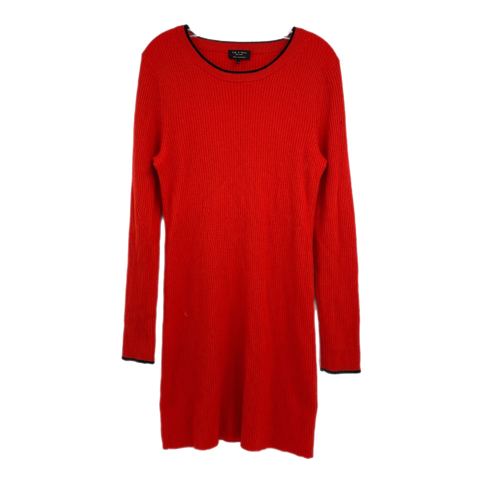 Rag & Bone Red Black Knit Cashmere Mini Dress