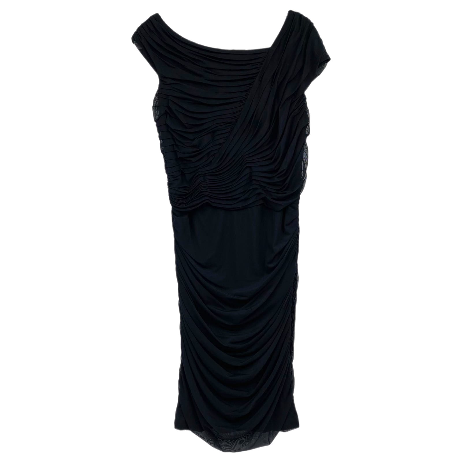 Tadashi Shoji Black Ruched Mini Dress