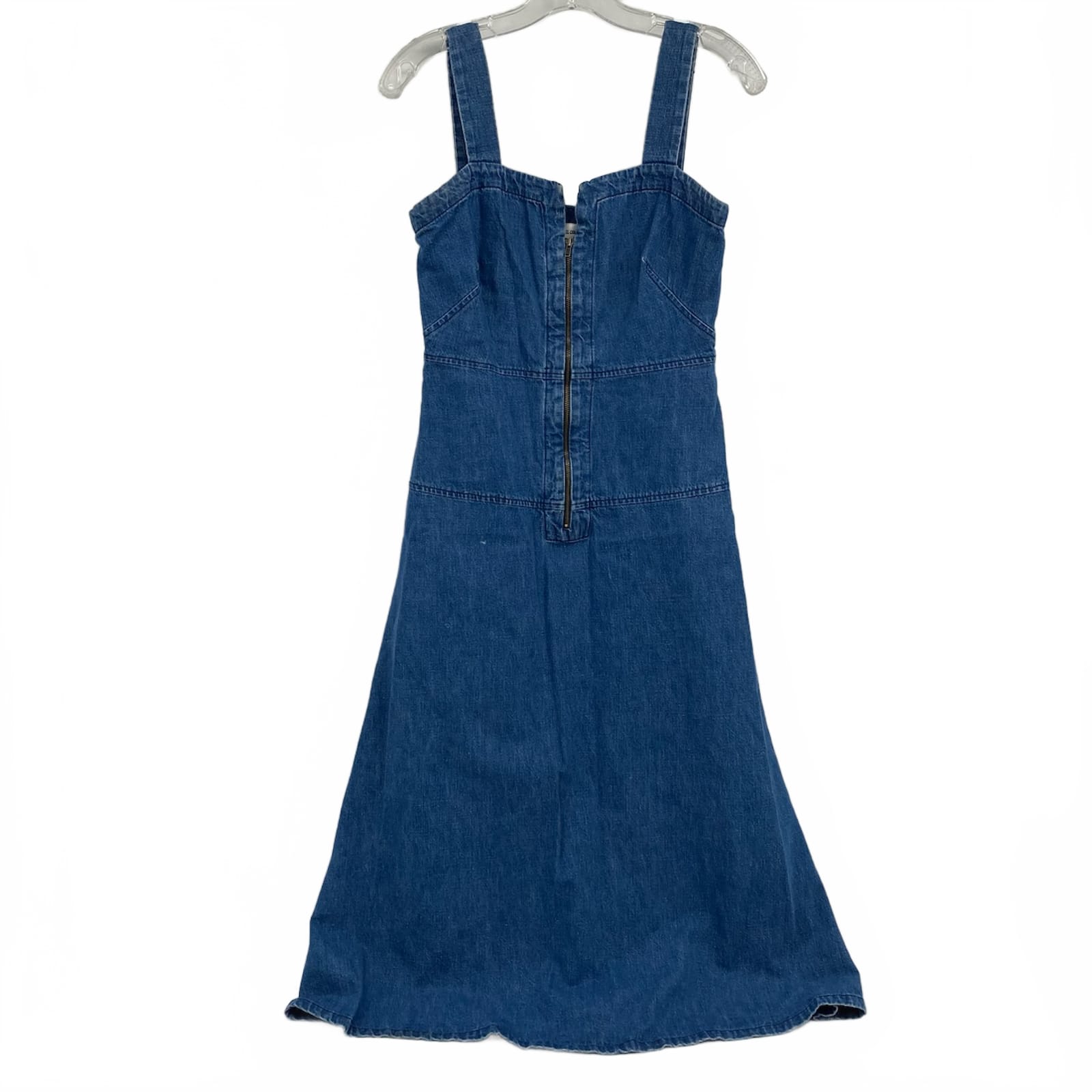Rachel Comey Blue Denim Zipper Front Midi Dress