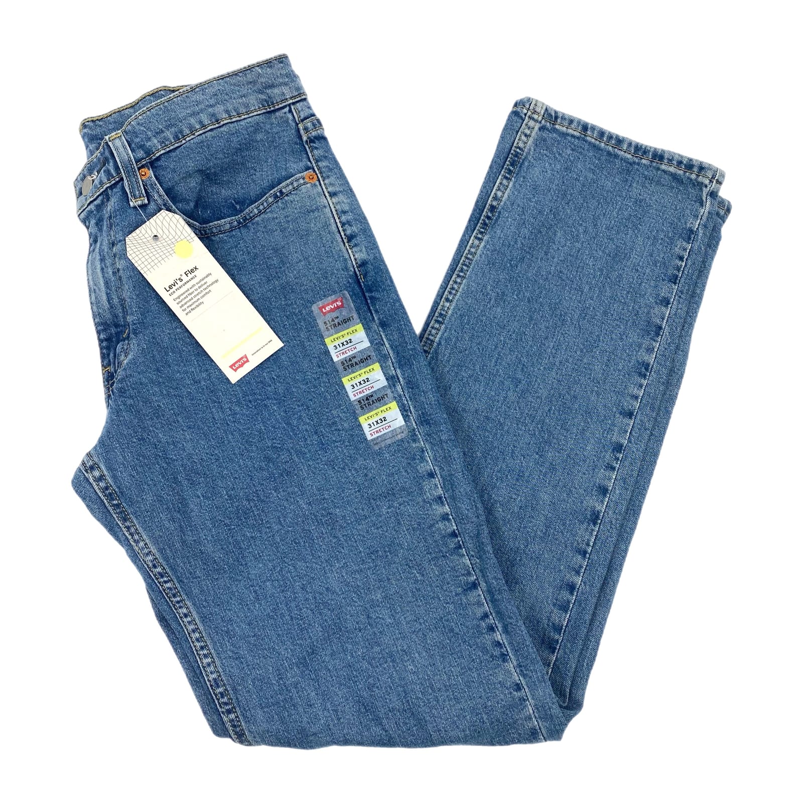 Levi's Blue Flex Stretch Straight Leg Jeans