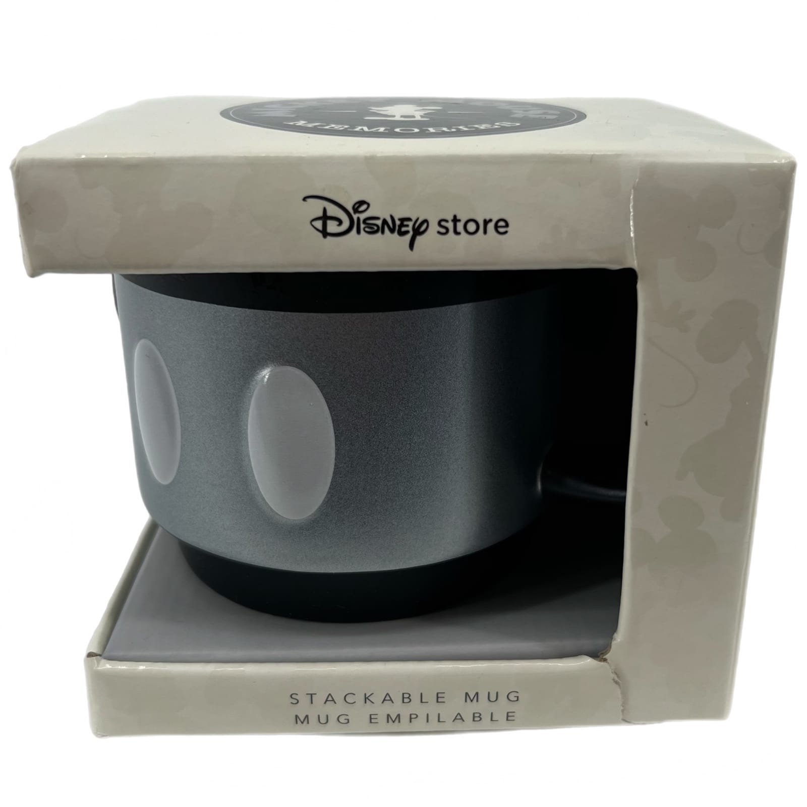 Disney Store Limited Release Mickey Mouse Memories Grey/Black Stackable Mug 1/12