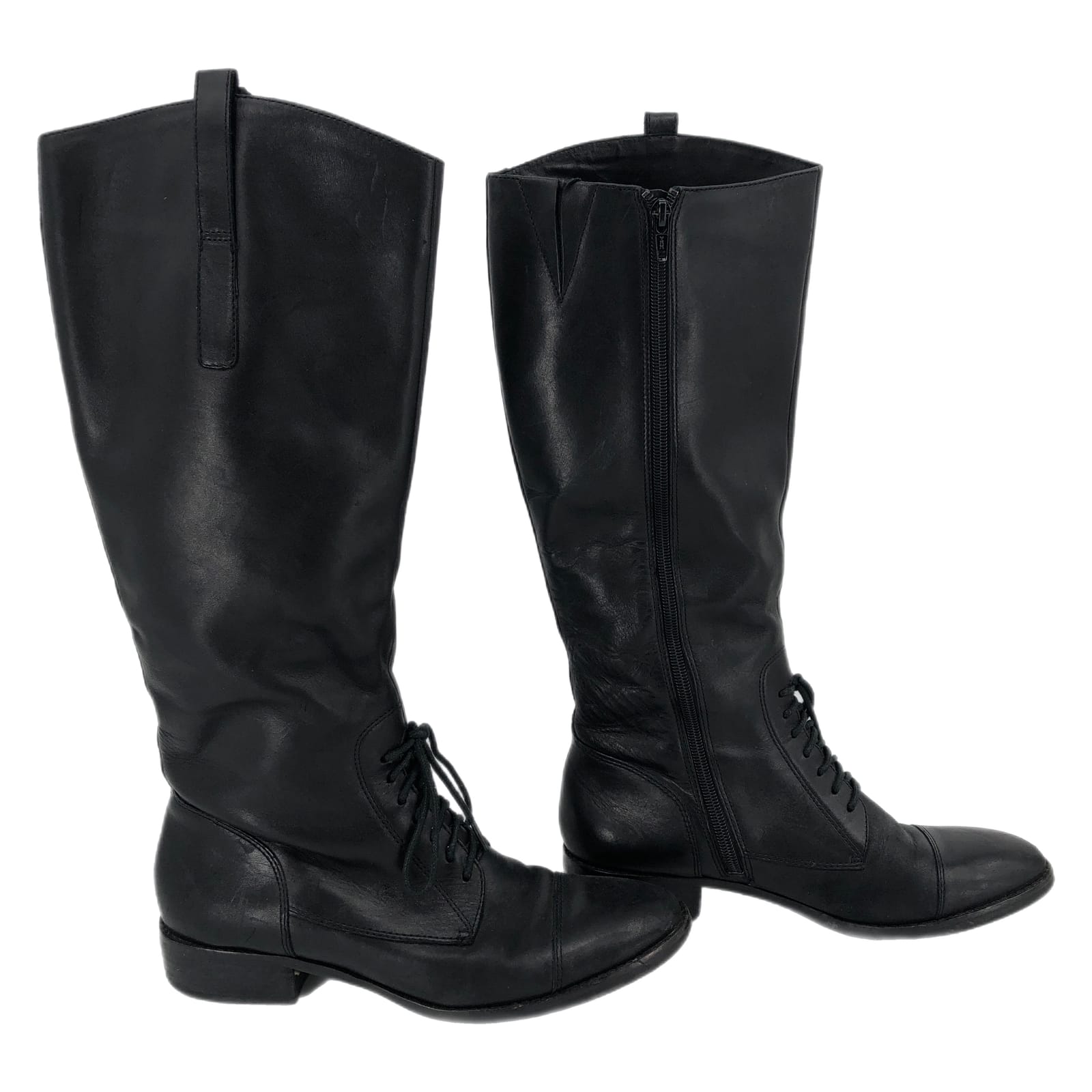 Saks Fifth Avenue Black Leather Heeled Boots