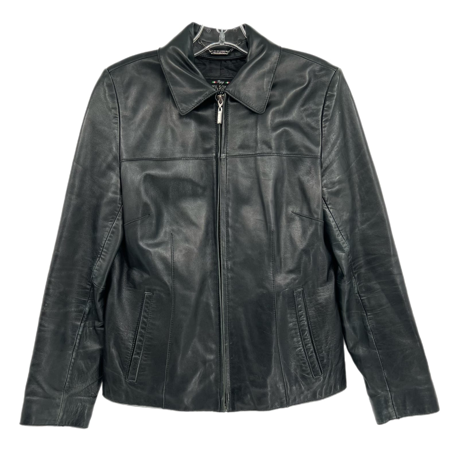 Wilsons Leather Black Zip-Up Jacket
