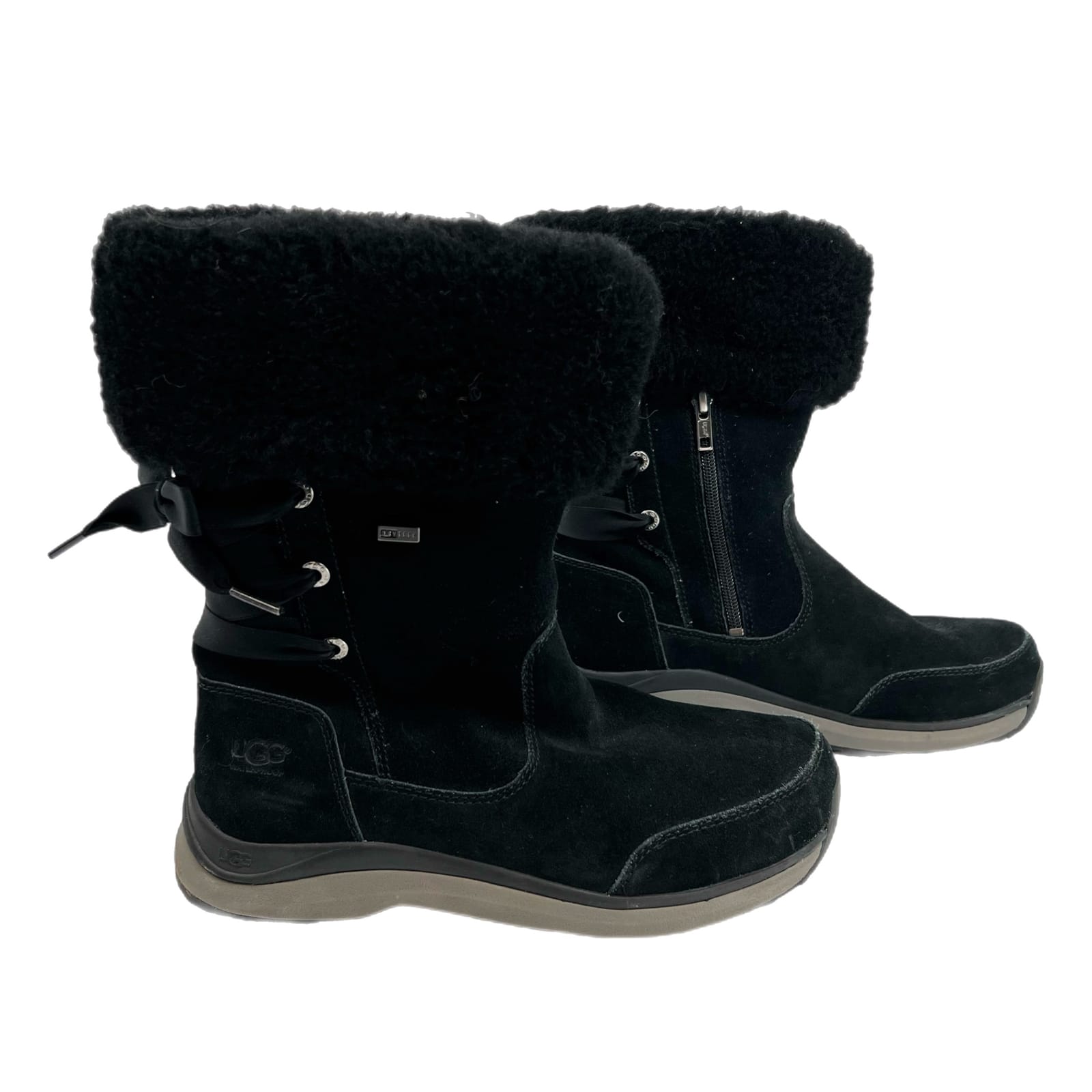 UGG Black Suede Ingalls Boots Zip Ankle Booties
