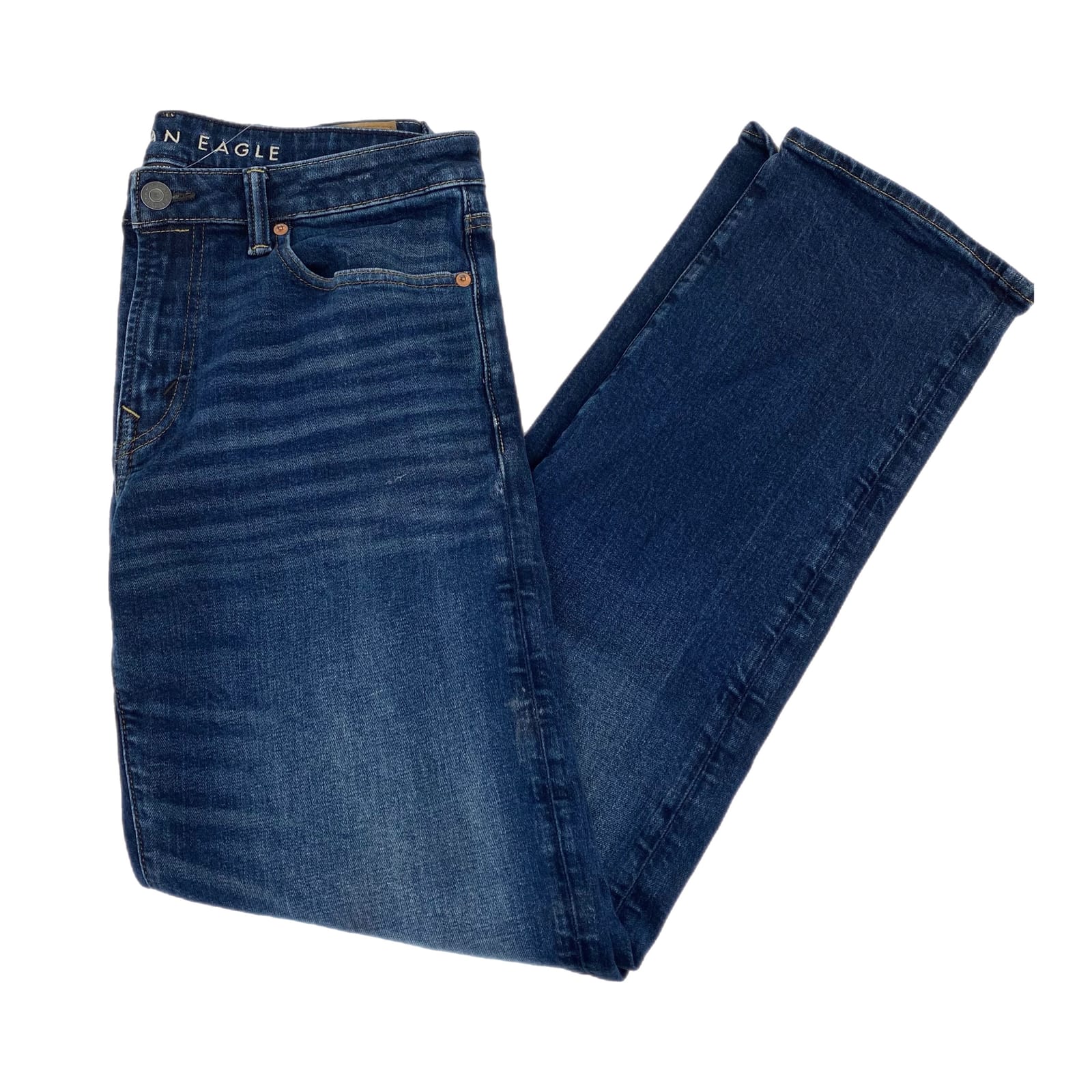American Eagle Blue High Rise Straight Jeans