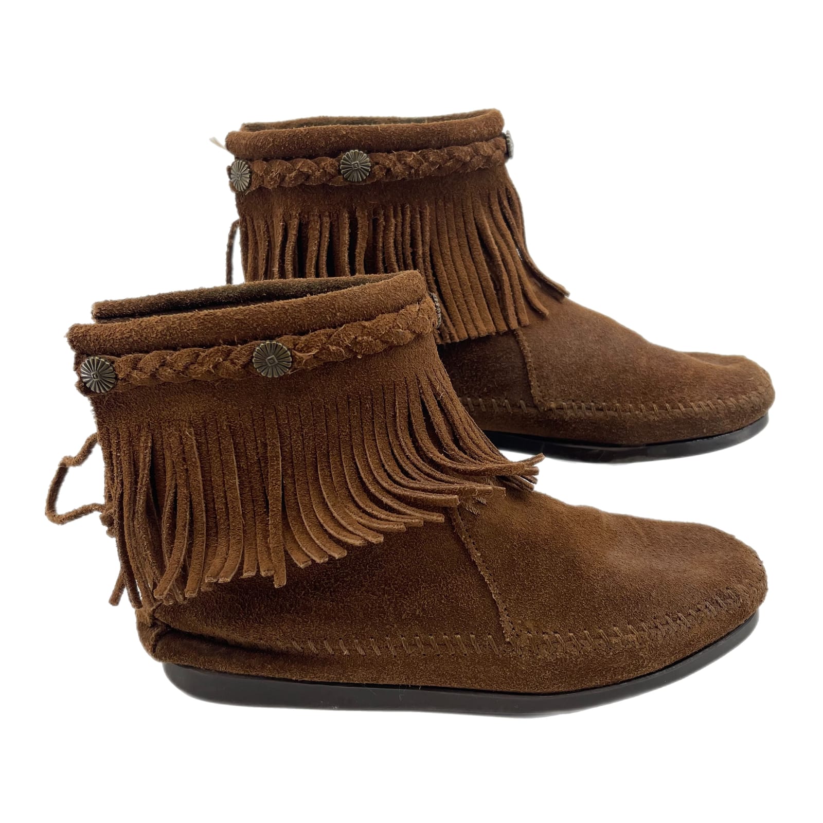 Minnetonka Brown Leather Ankle Boots
