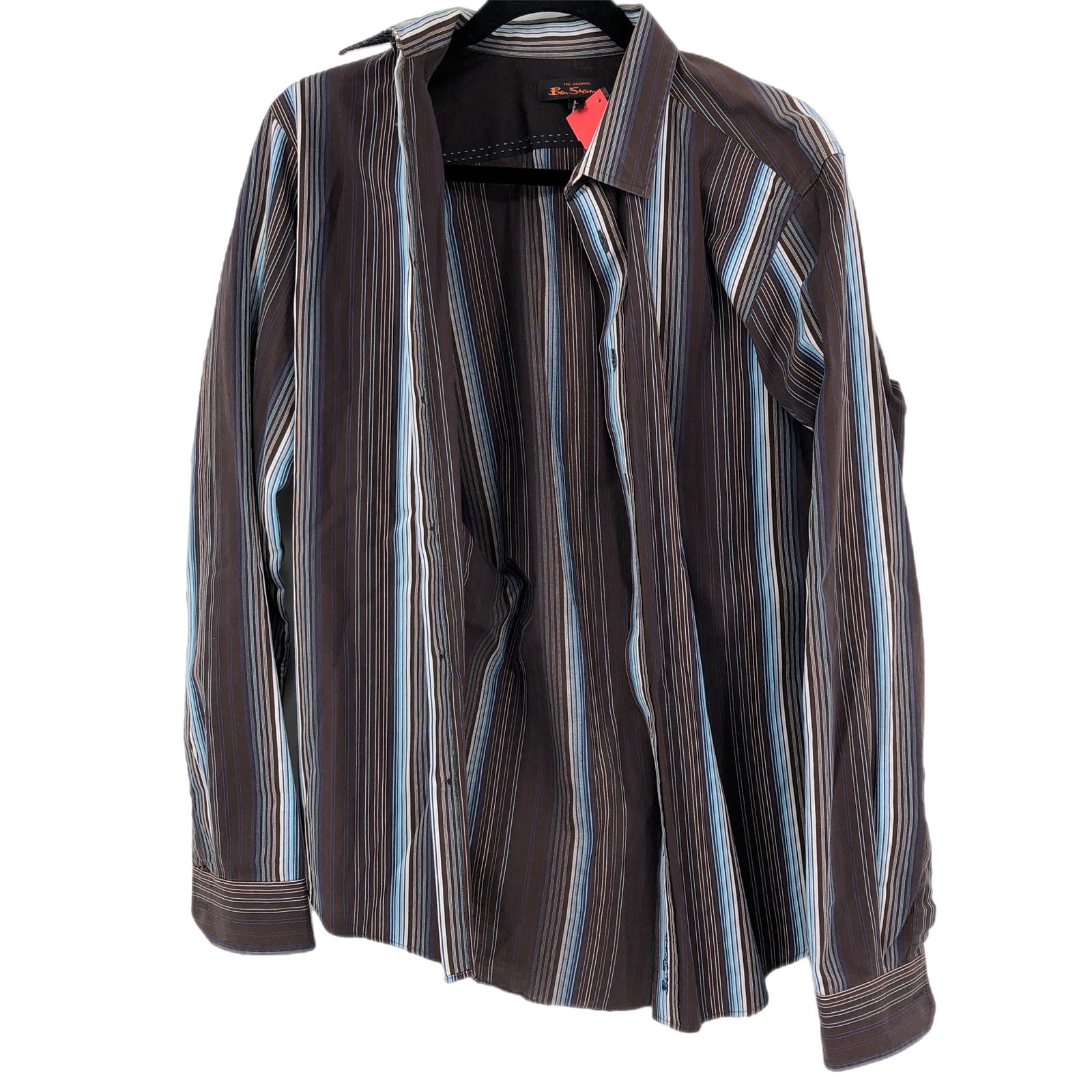 Ben Sherman Brown & Blue Striped Button-Up Shirt