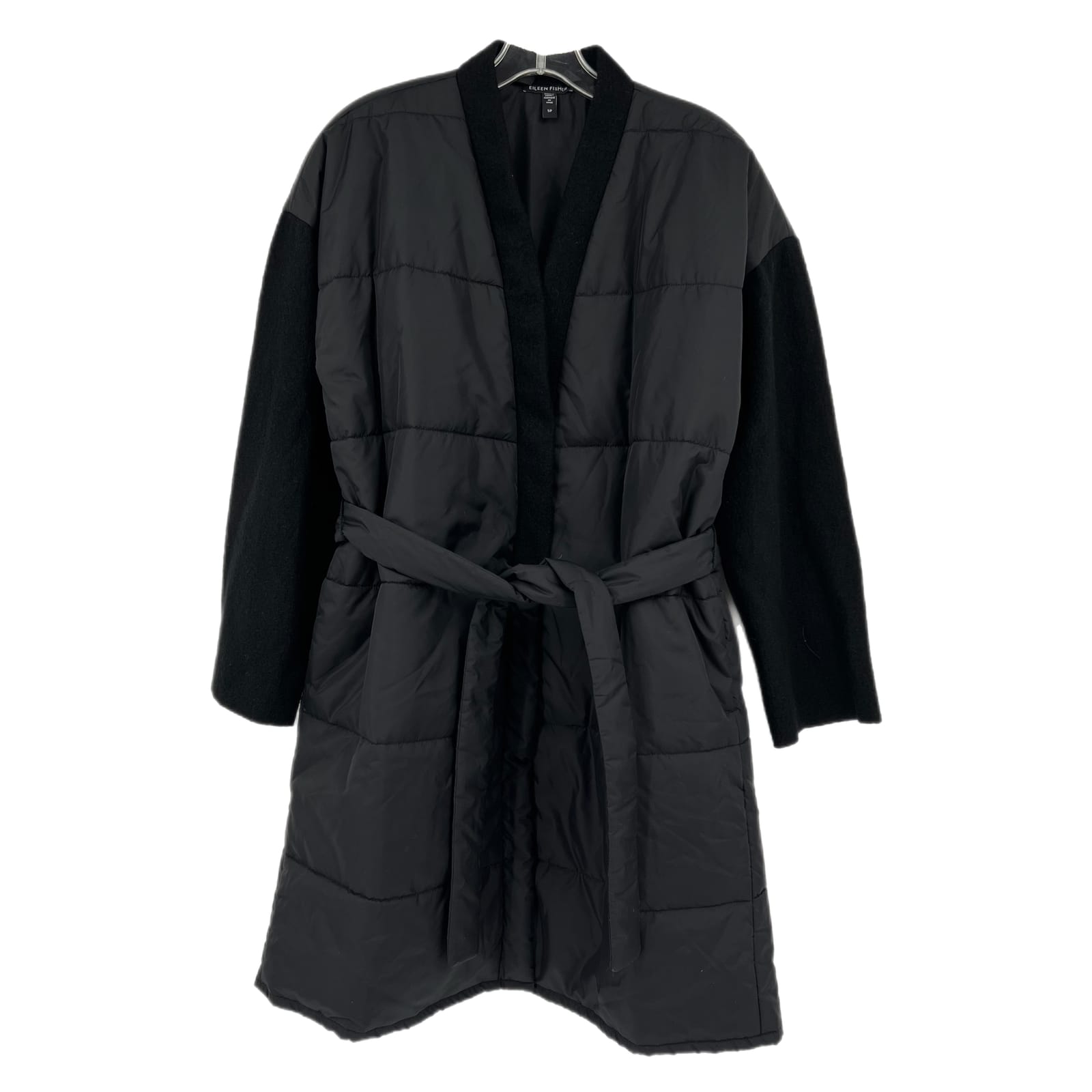 Eileen Fisher Black Wrap Puffer Jacket