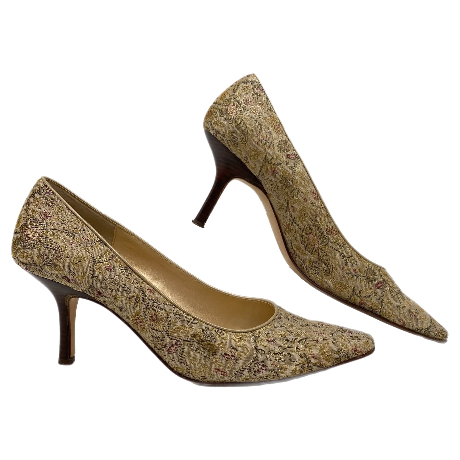 LOFT Gold Brocade Heels