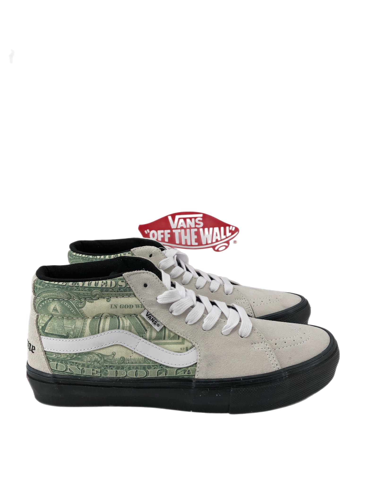 Vans Cream & Green Limited Edition Money Skate Shoes