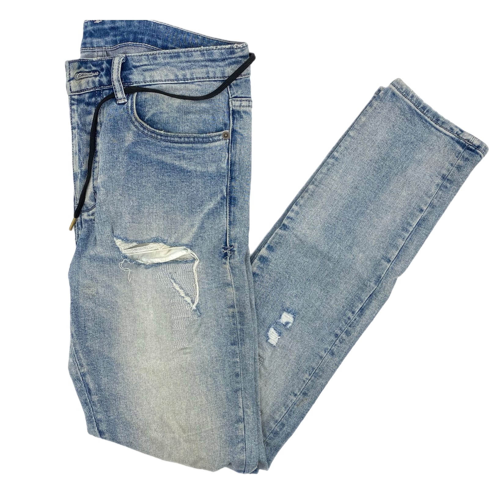 Ksubi Blue Distressed Straight Jeans