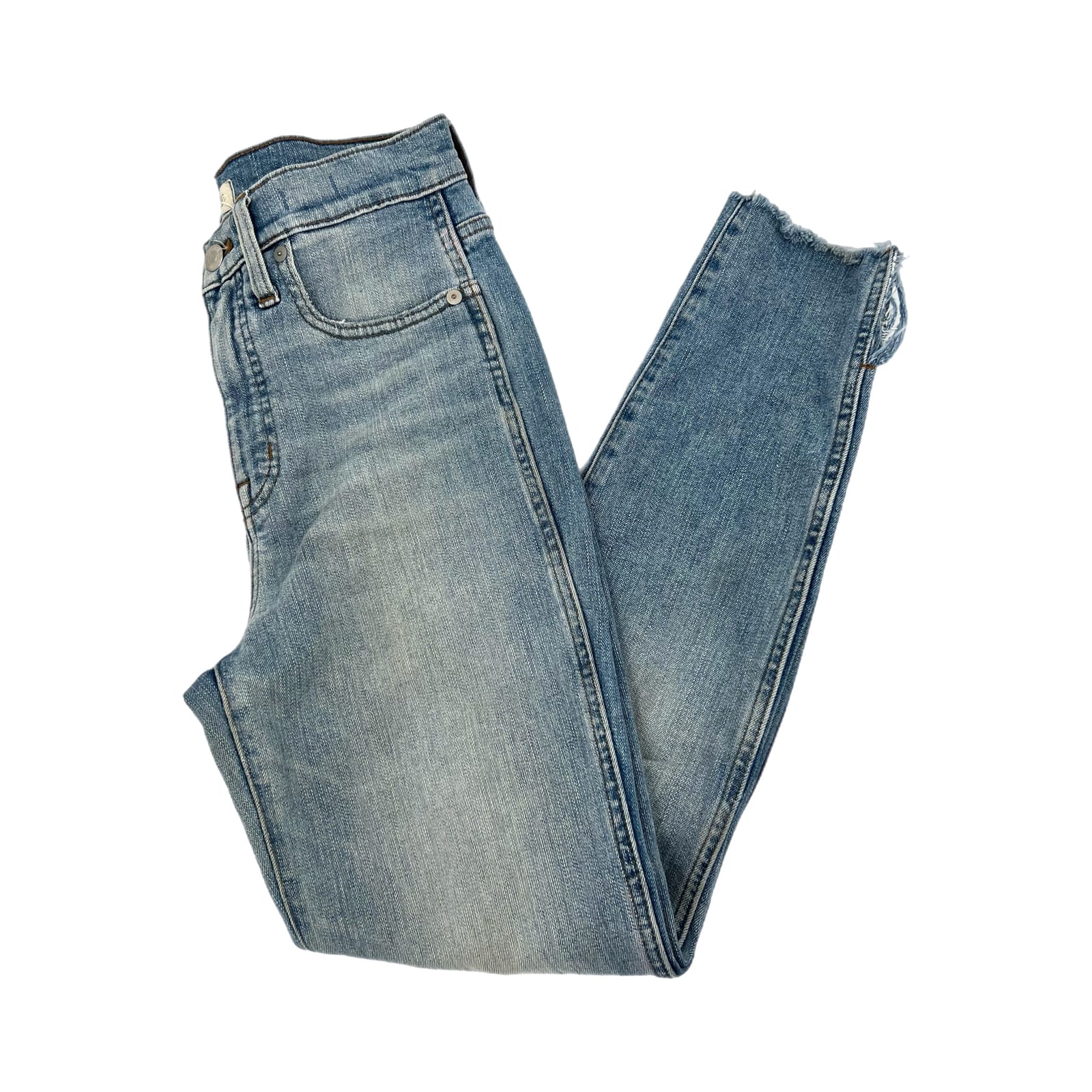 Madewell Blue High Rise Skinny Distressed Jeans