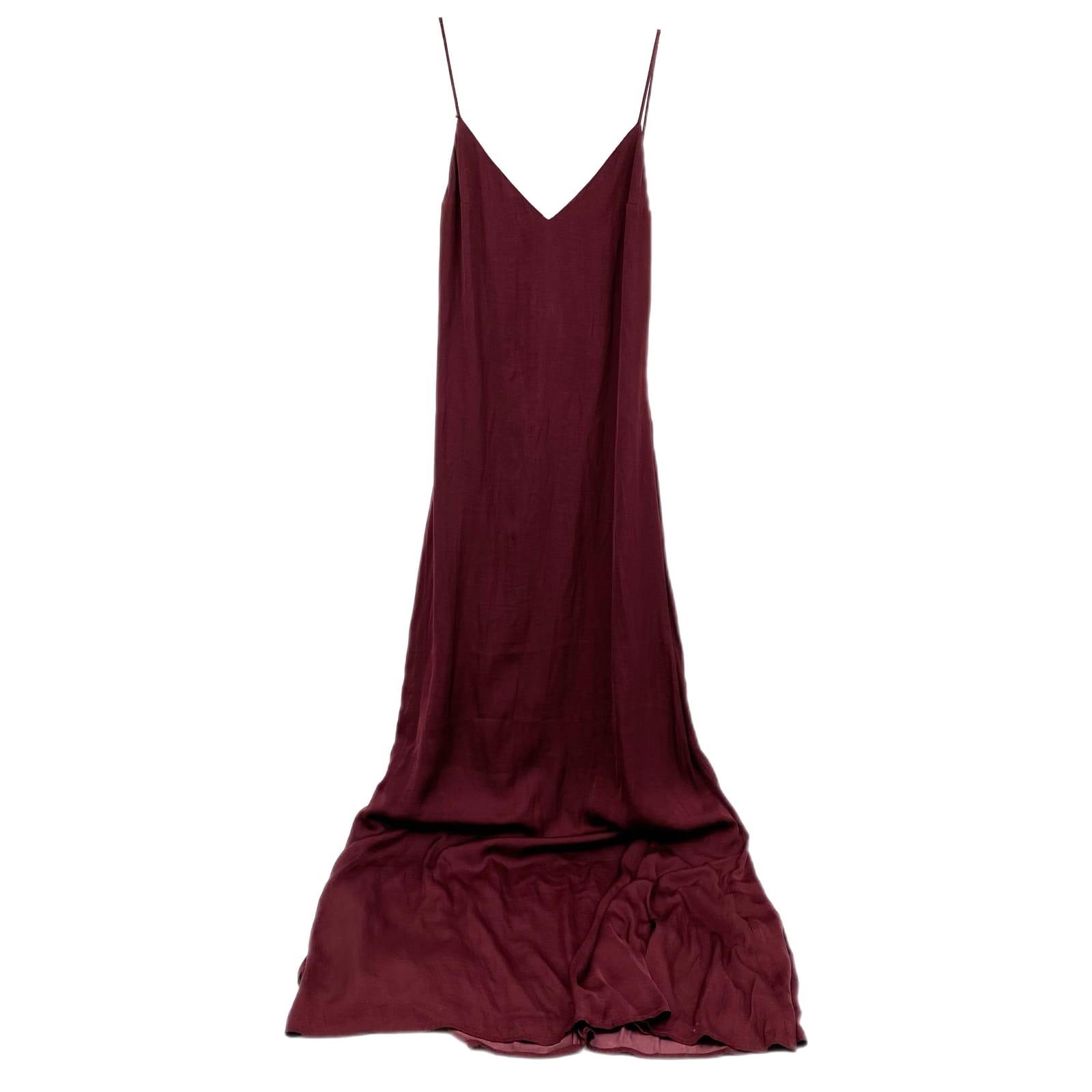 Lovers + Friends Burgundy Satin Sleeveless Maxi Dress