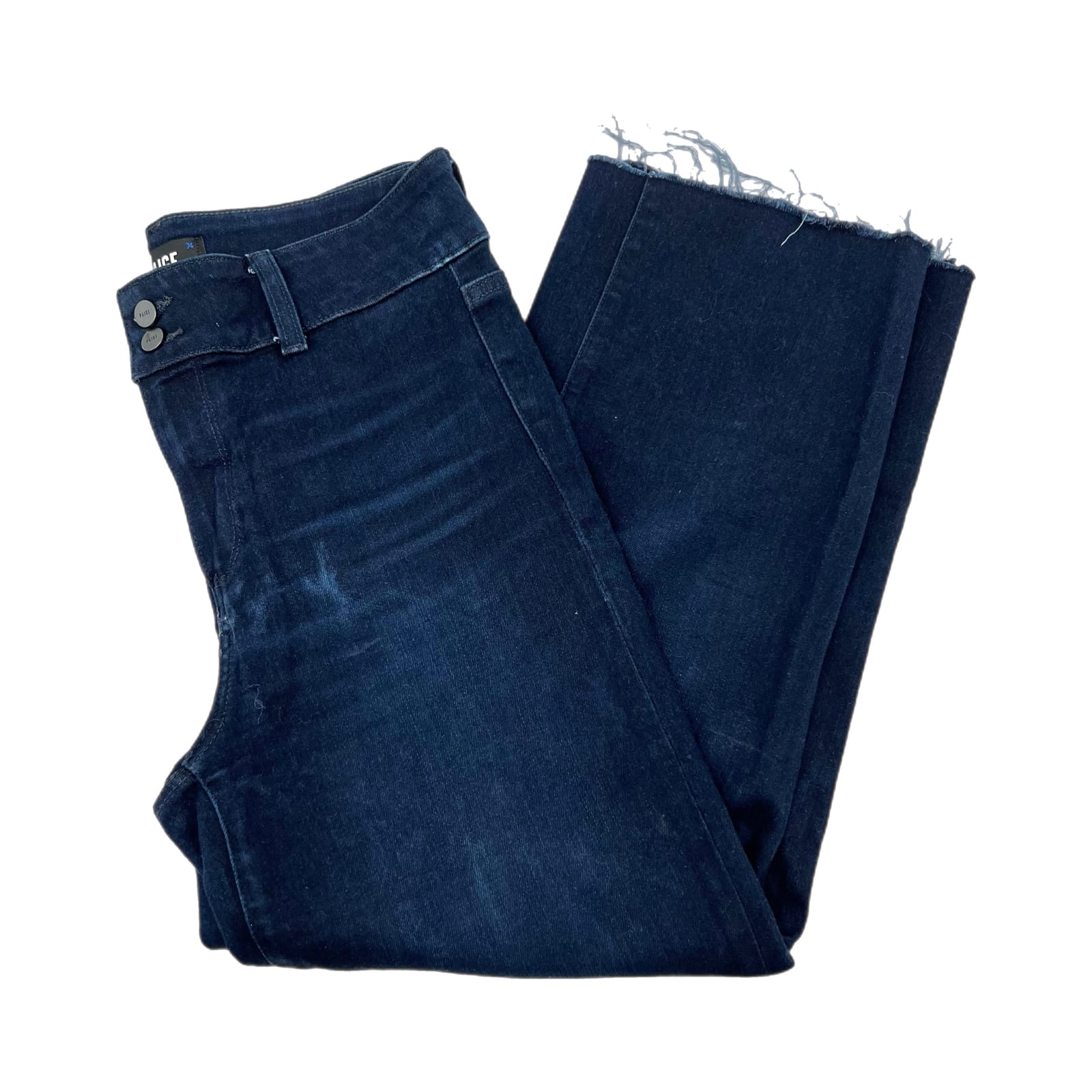 PAIGE Blue Straight Leg Crop Jeans