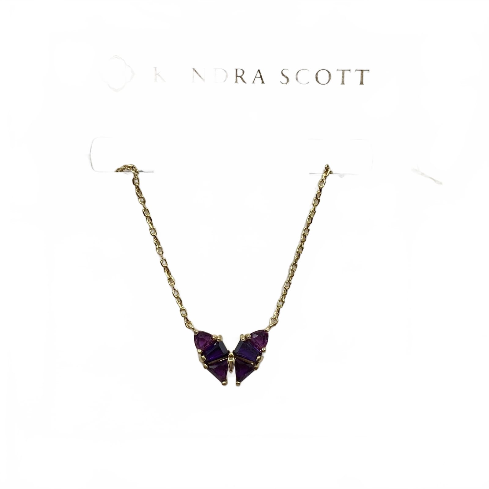 Kendra Scott Purple Butterfly Necklace Gold