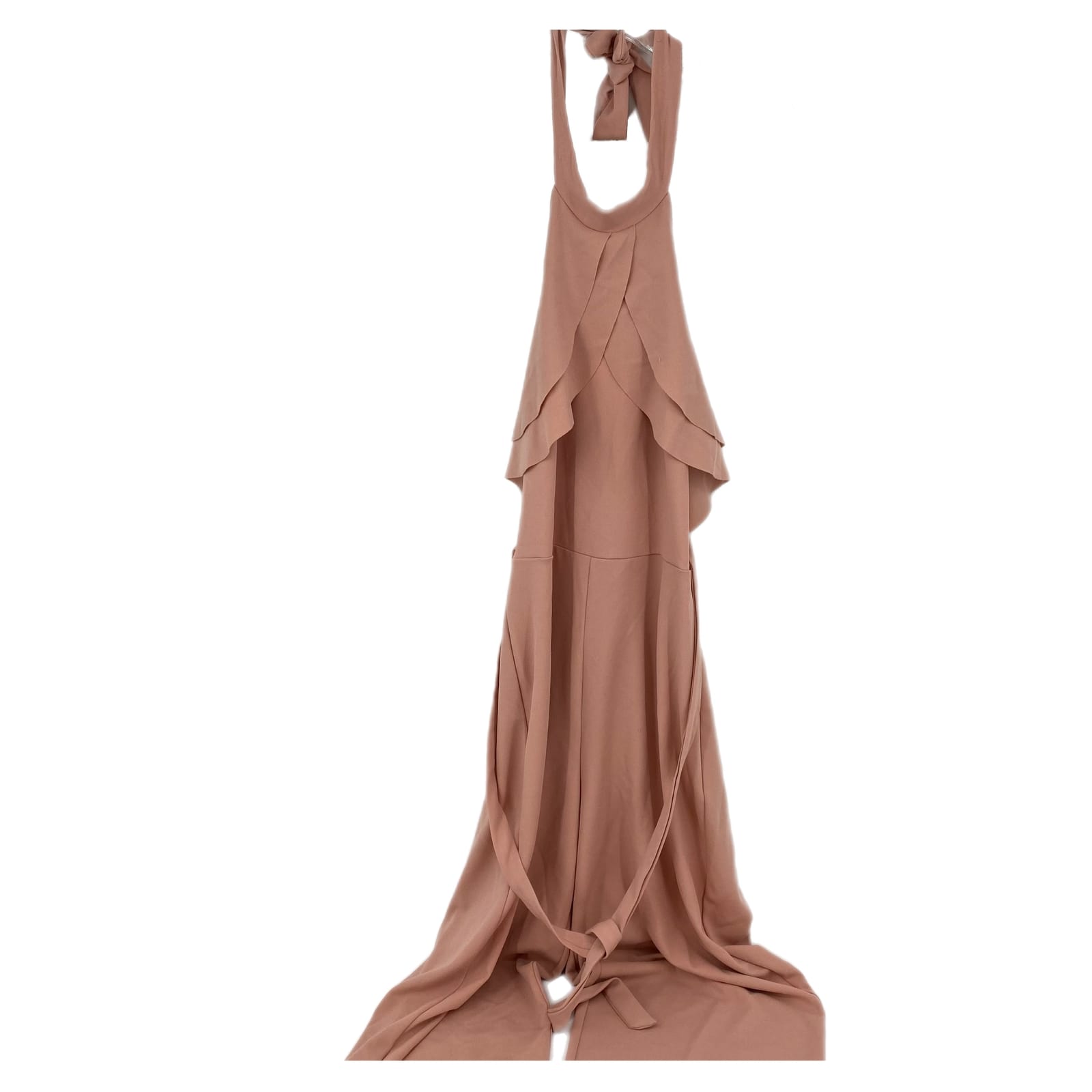 bebe Pink High-Waist Wide-Leg Jumpsuit