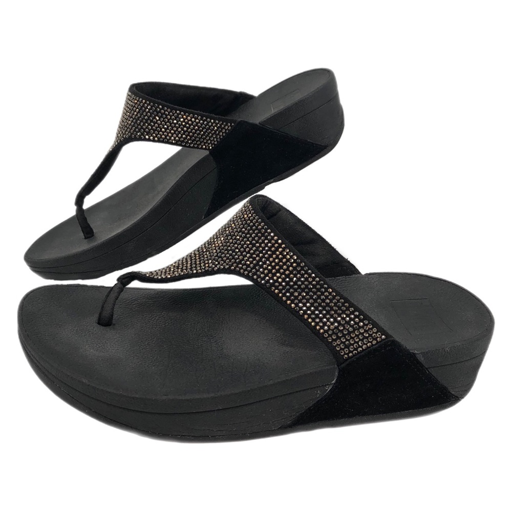 Fitflop Black/Silver Beaded Platform Sandal