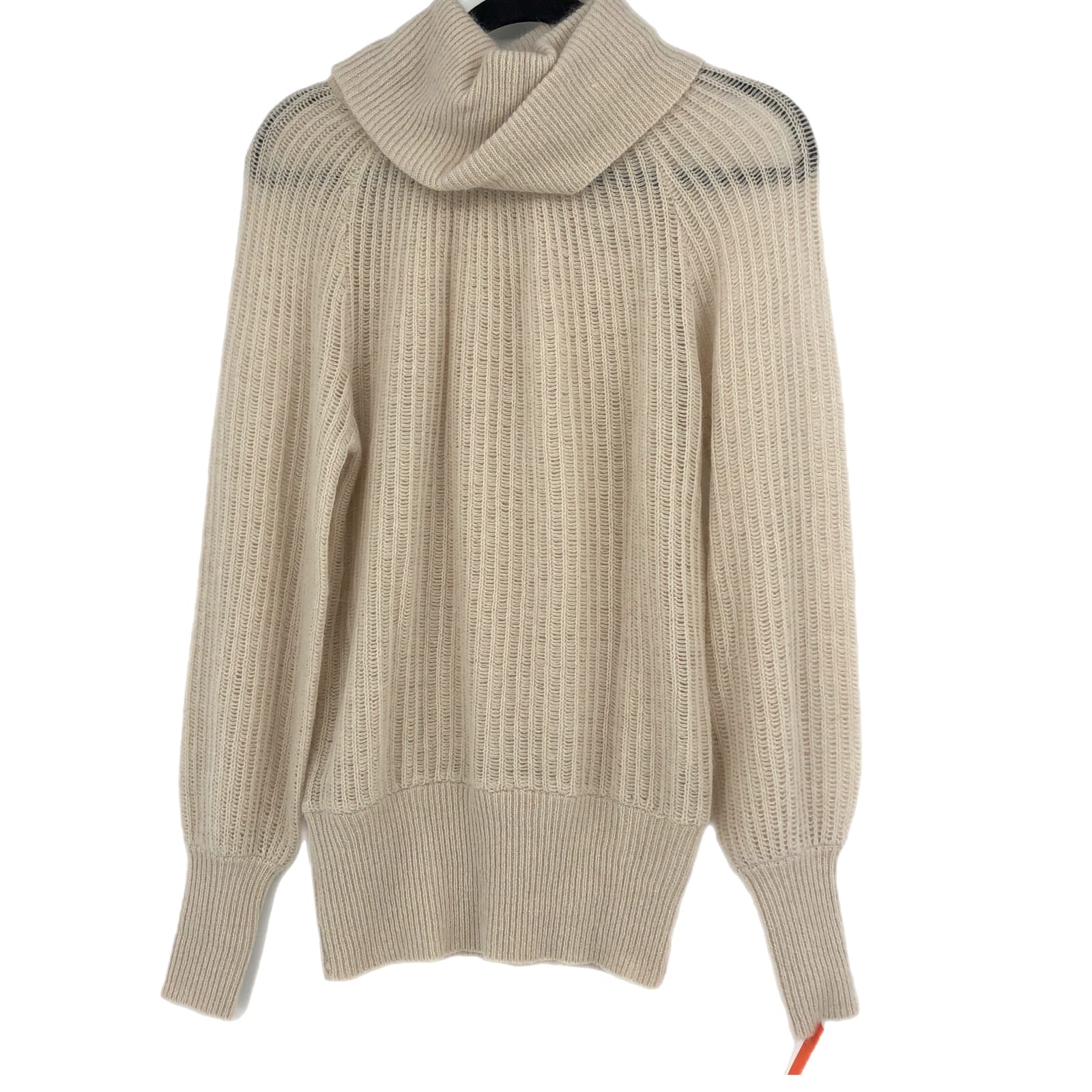 Cream Wool-Angora Cowl Neck Sweater