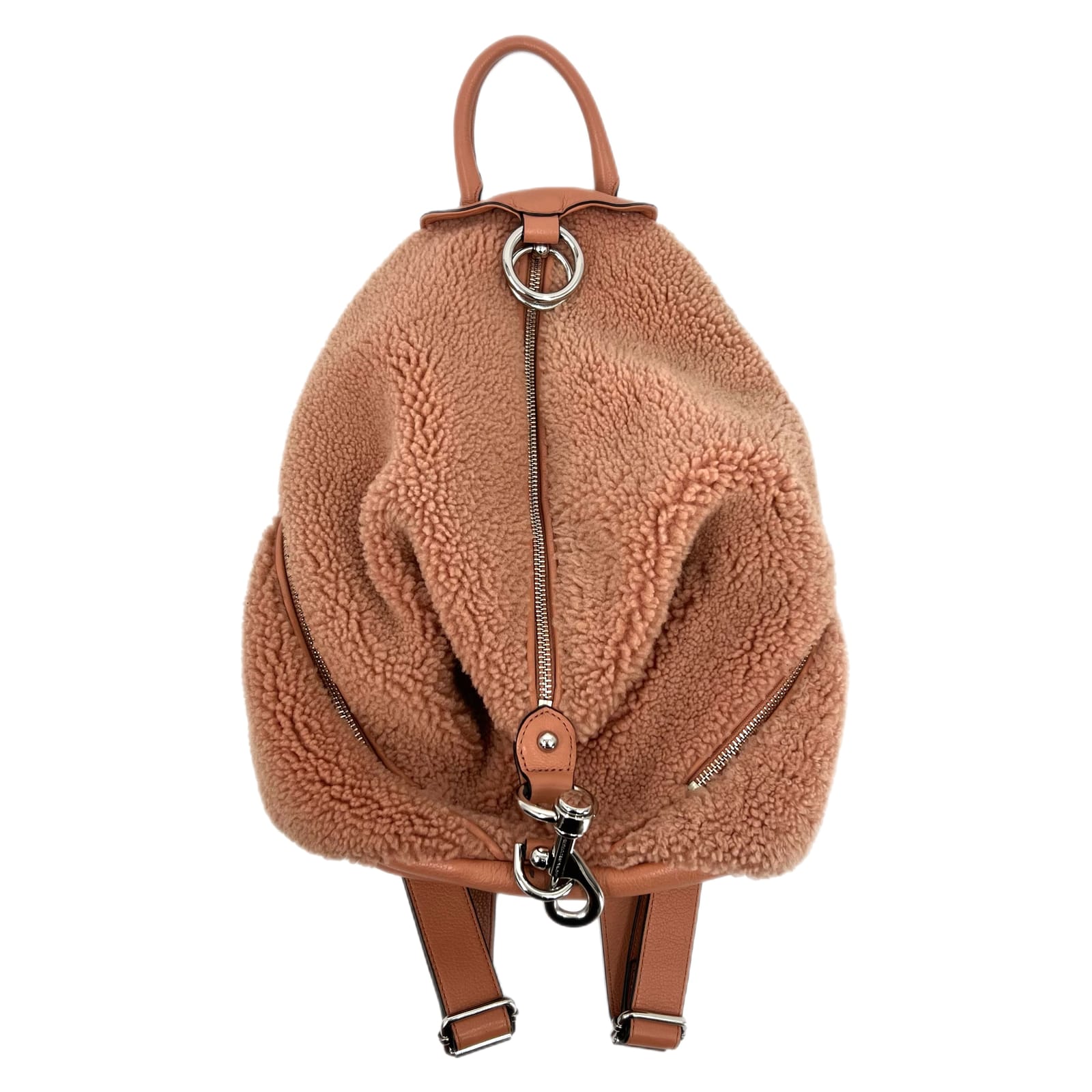Rebecca Minkoff Pink Shearling Leather Backpack
