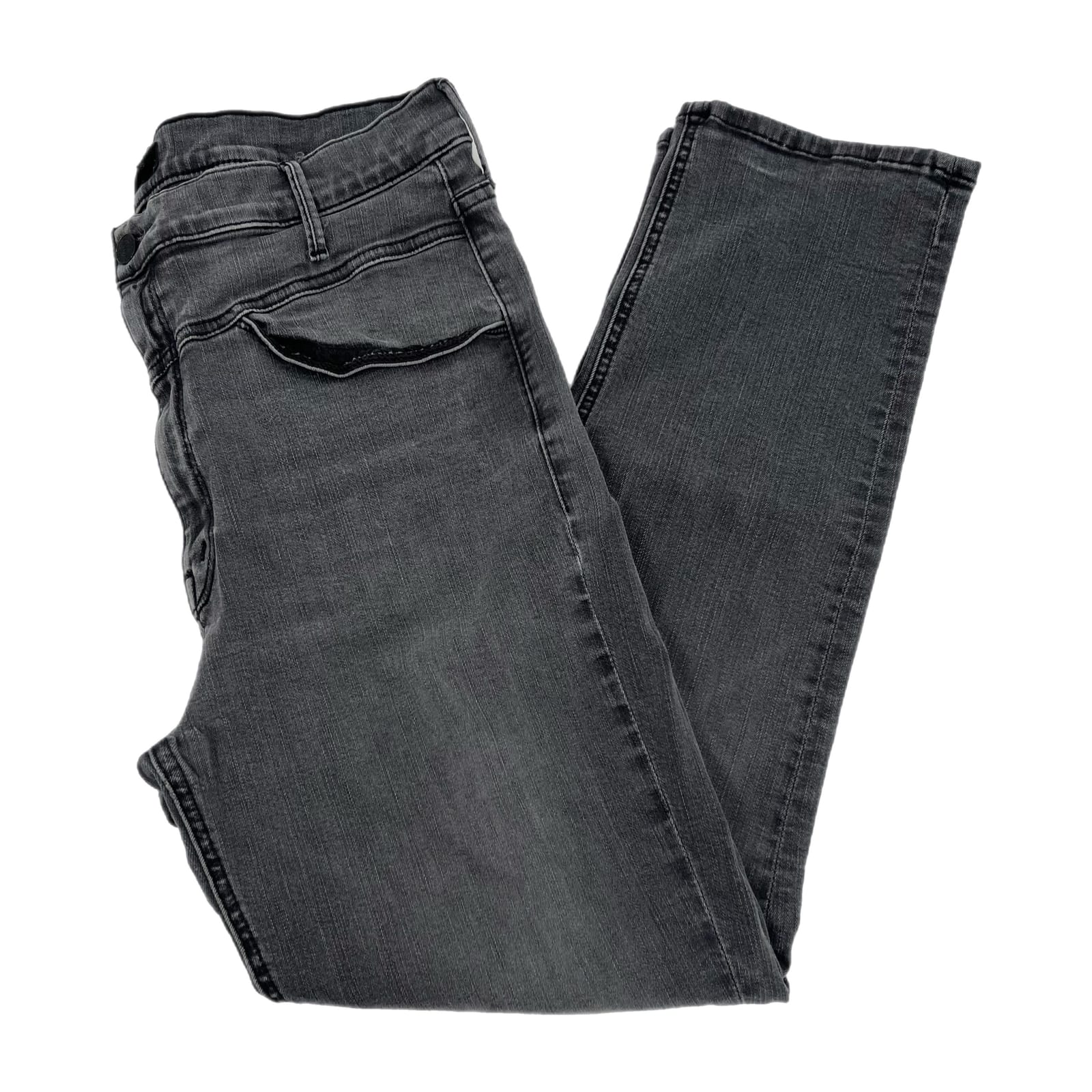 MOTHER Gray Dazzler Yoke Front Ankle High Rise Jeans