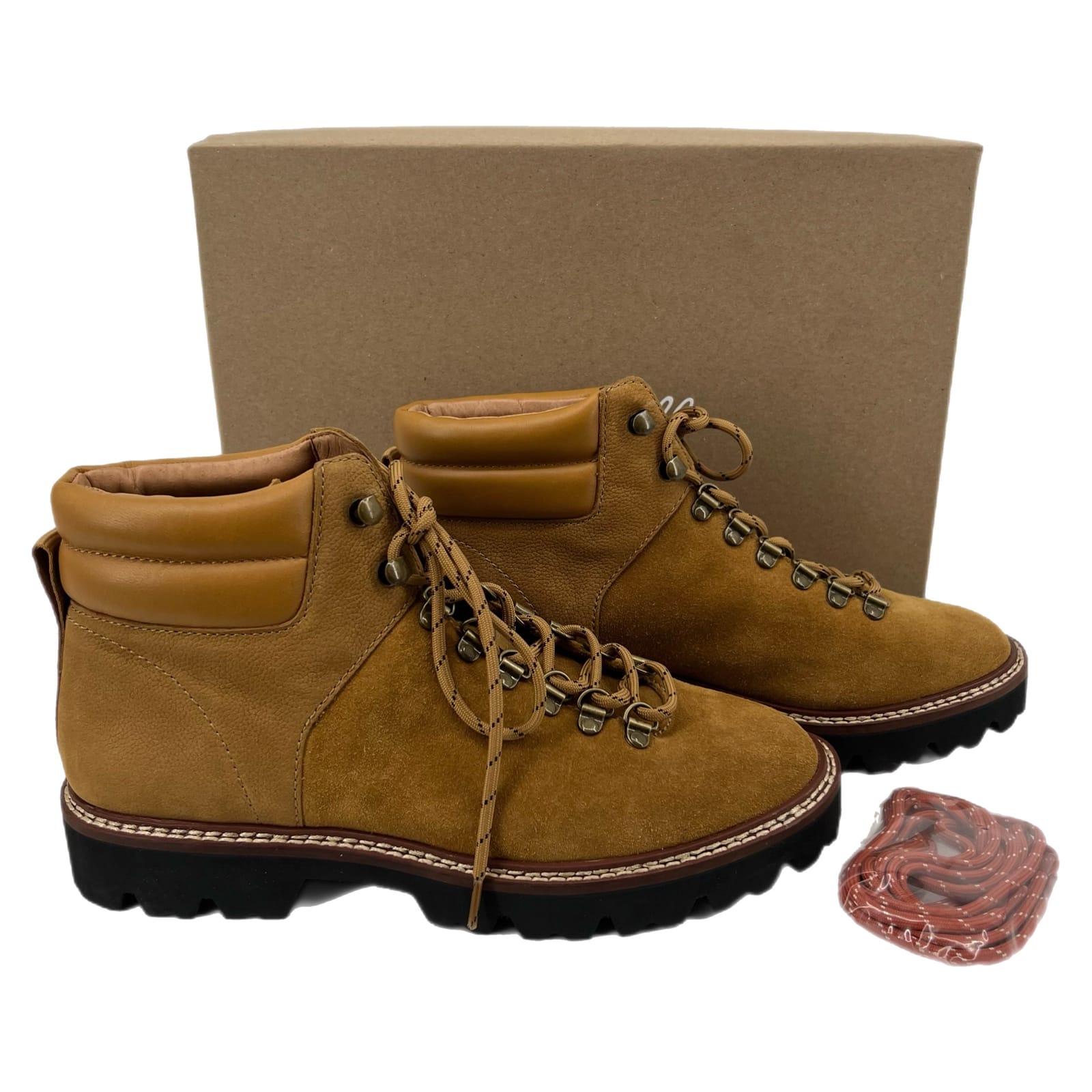 Madewell Tan Lace Up Lugsole Booties