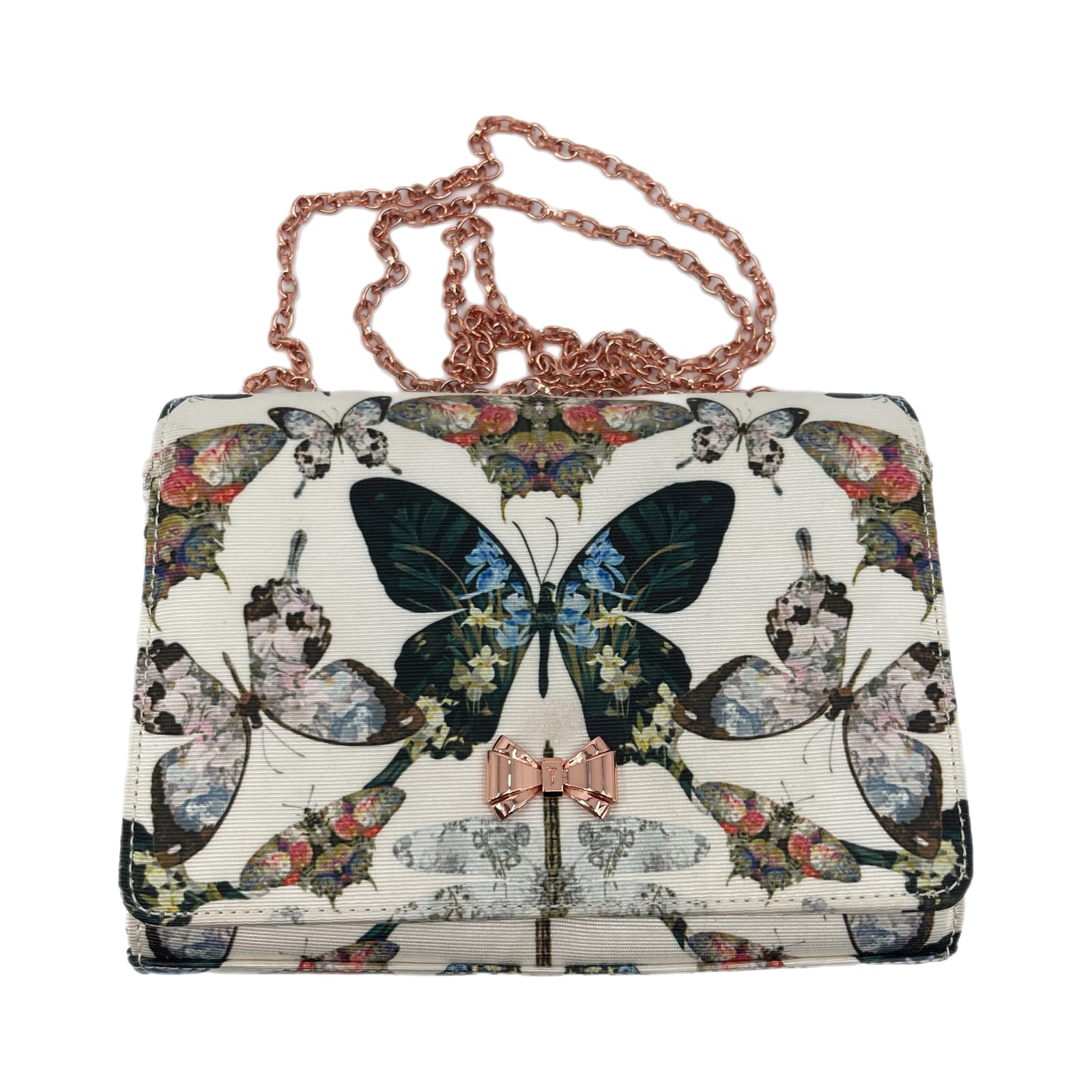 Ted Baker Cream Butterfly Chain Strap Crossbody